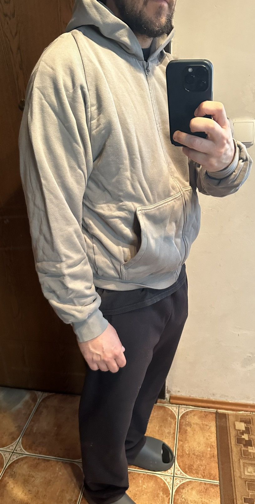 Balenciaga Yeezy gap zip up hoodie dark grey size M | Grailed