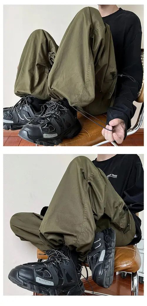 Japanese Brand Vintage Streetwear black cargo parachute pants y2k Size US 32 / EU 48 - 5 Thumbnail
