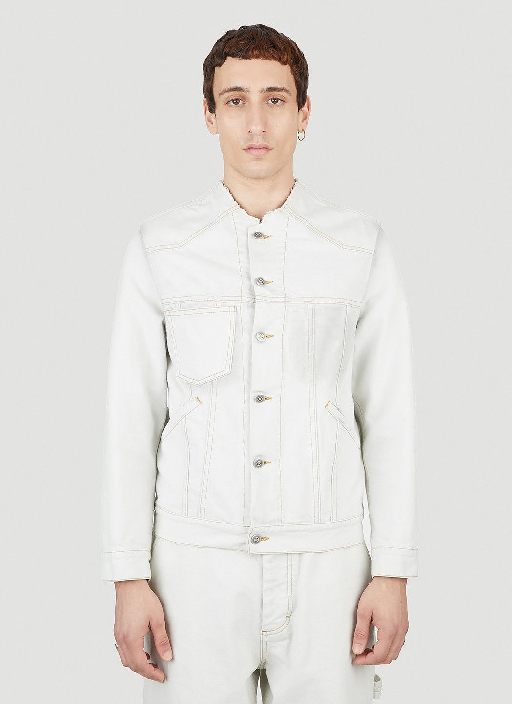 Maison Margiela Collarless Denim Jacket Size US S / EU 44-46 / 1 - 1 Thumbnail