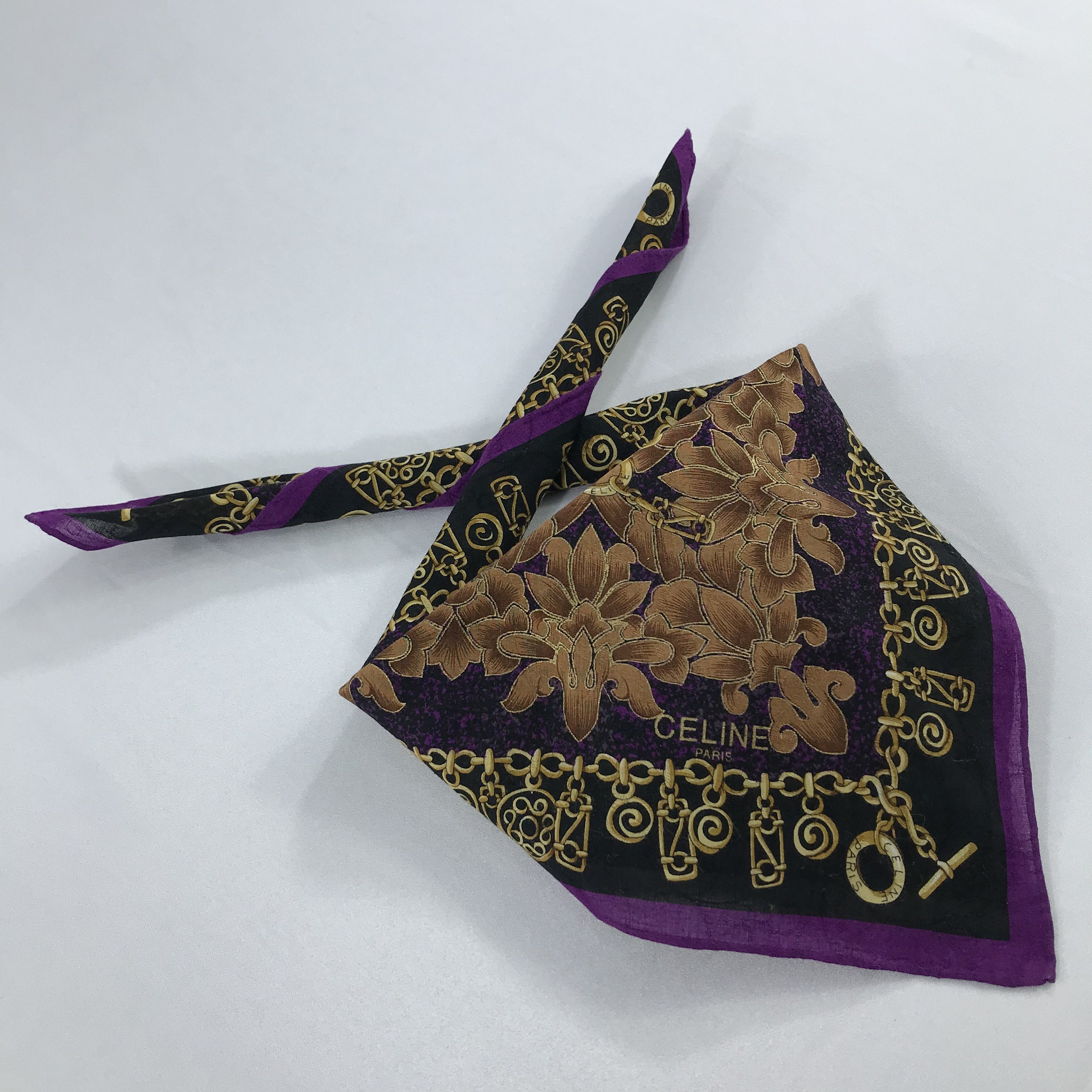 Celine × Vintage Celine Bandana / Handkerchief / Neckerchief - S1991 Size ONE SIZE - 4 Thumbnail