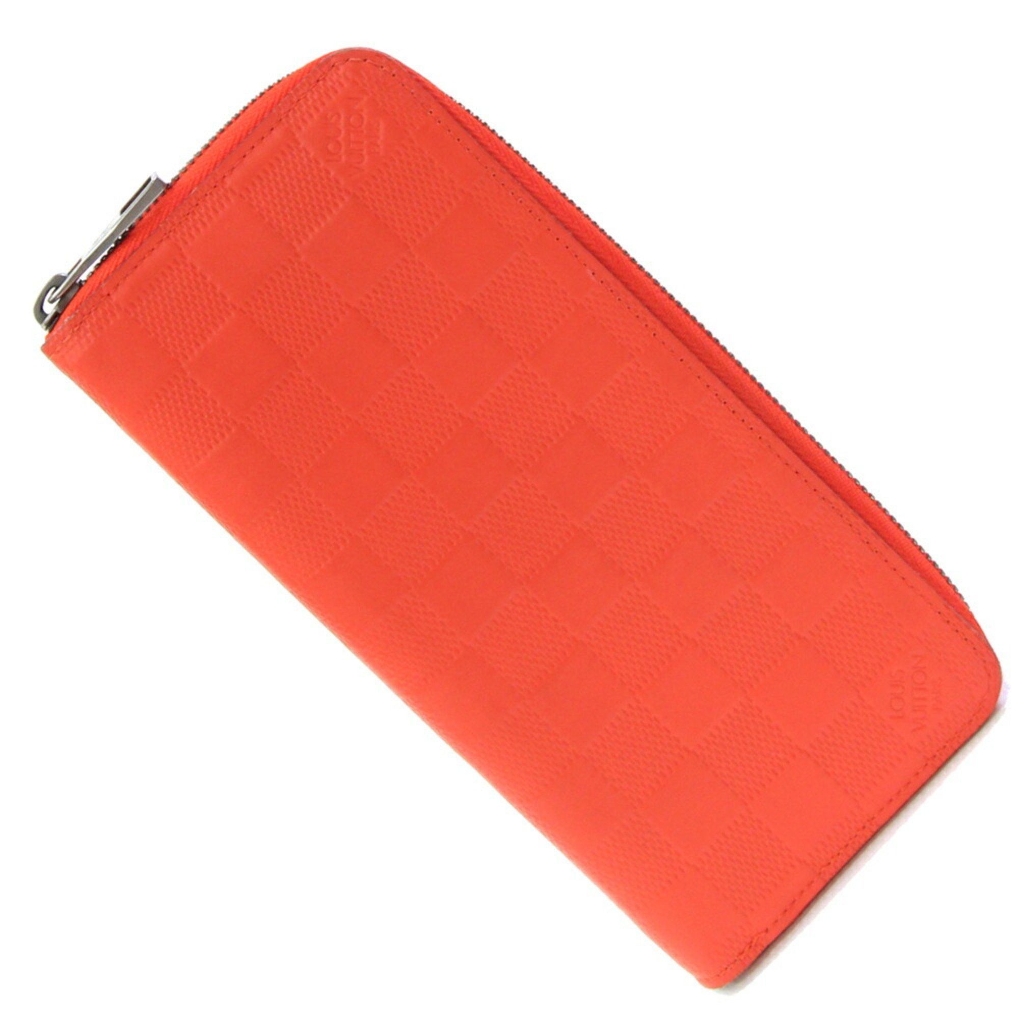 Louis Vuitton Damier Infini Zippy Wallet Vertical N63550 Fusion Round Zip Red Long