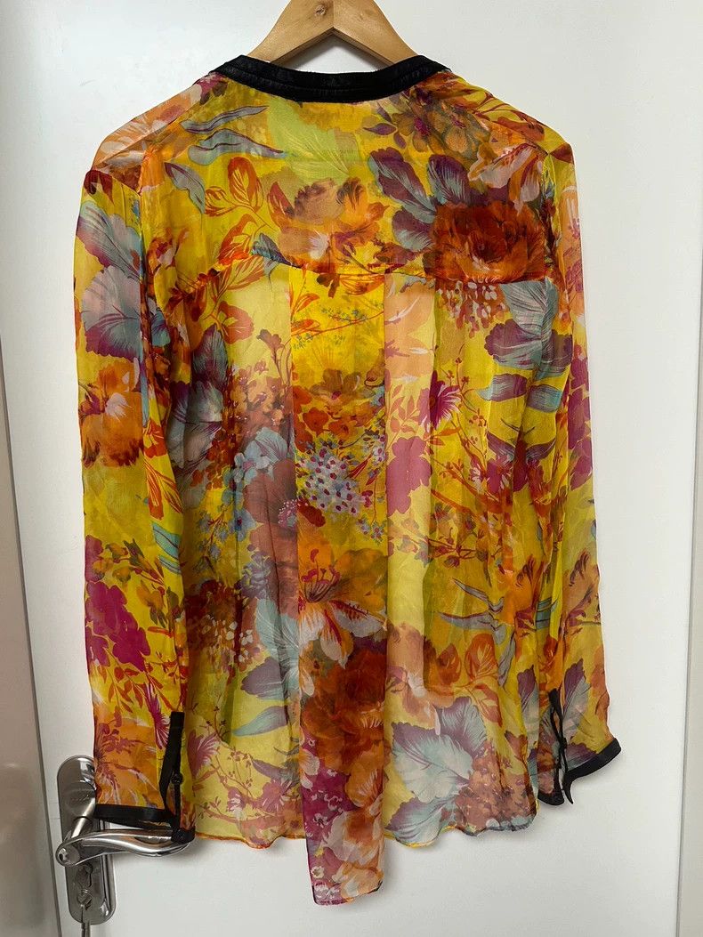 Helmut Lang HELMUT LANG Orange series peony printed mulberry silk open Size L / US 10 / IT 46 - 6 Thumbnail