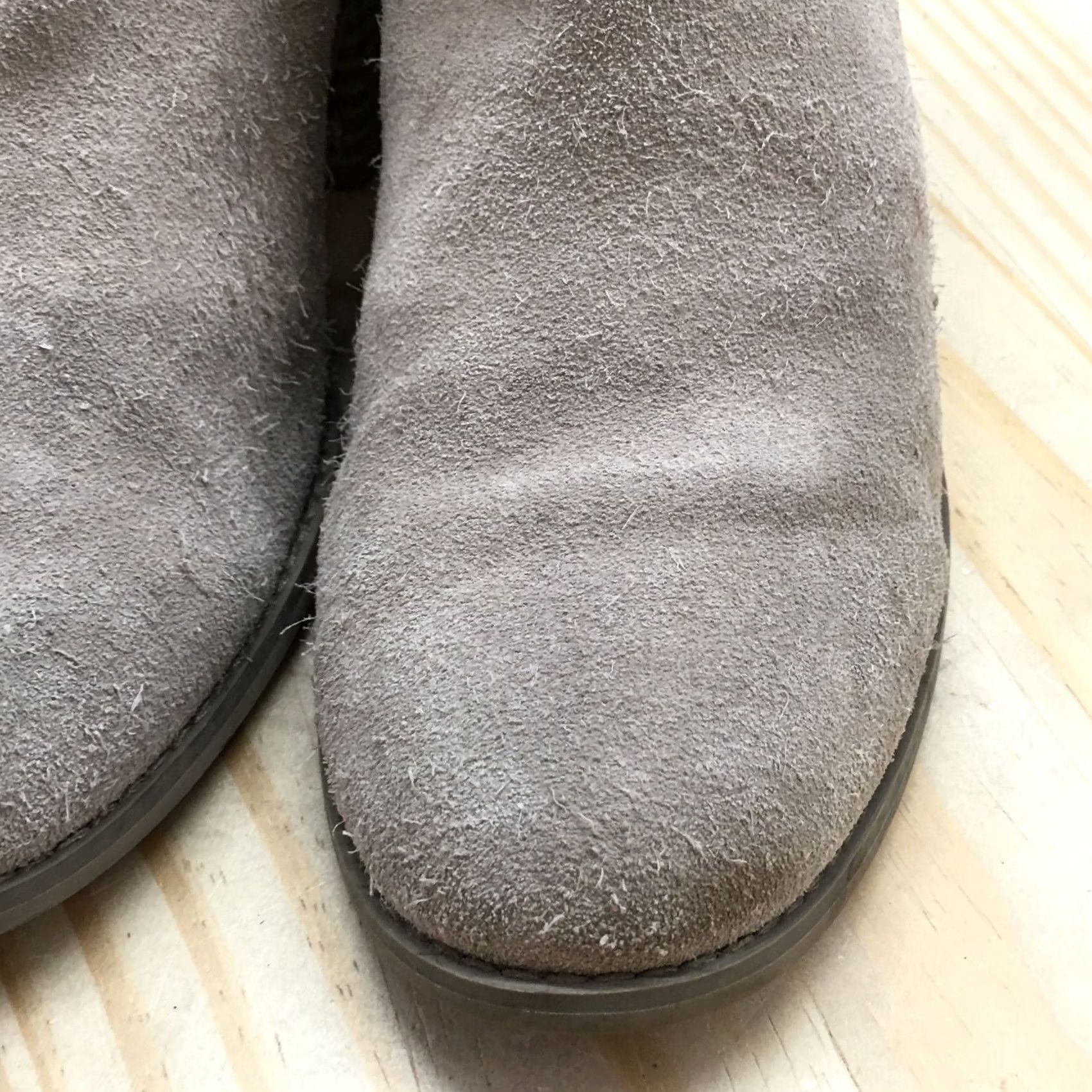 Toms TOMS Boots Womens 8 Lacy Casual Back Zip Ankle Bootie Taupe Suede Heels Size US 8 / IT 38 - 7 Thumbnail