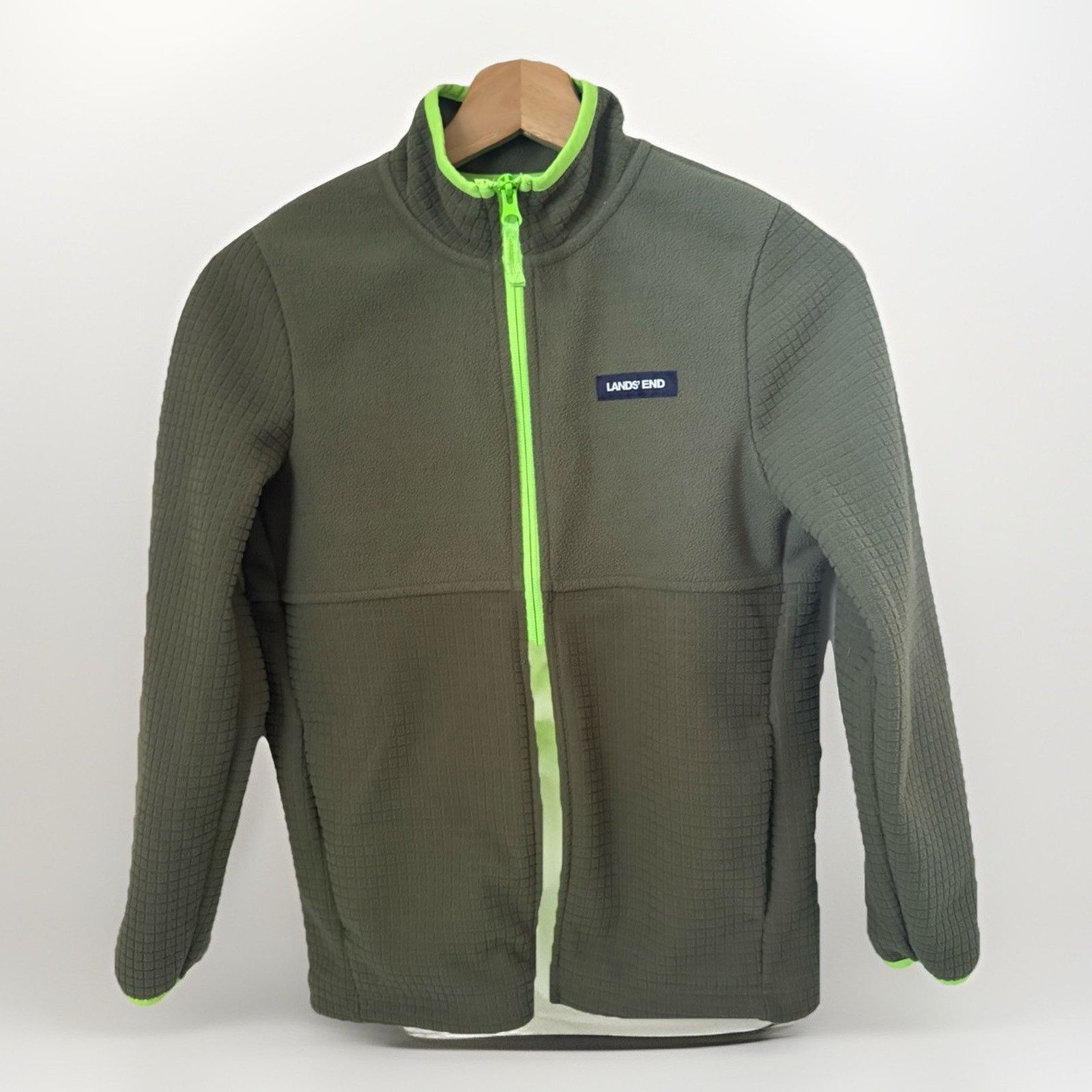 Lands' End Lands End Breathable Grid Fleece Zip Up School Warm Jacket Size US L / EU 52-54 / 3 - 1 Thumbnail