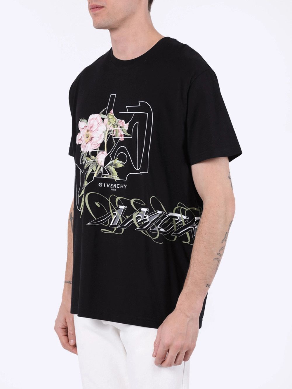 Givenchy Black Peony Maze Print Oversized T-Shirt Size US M / EU 48-50 / 2 - 2 Thumbnail