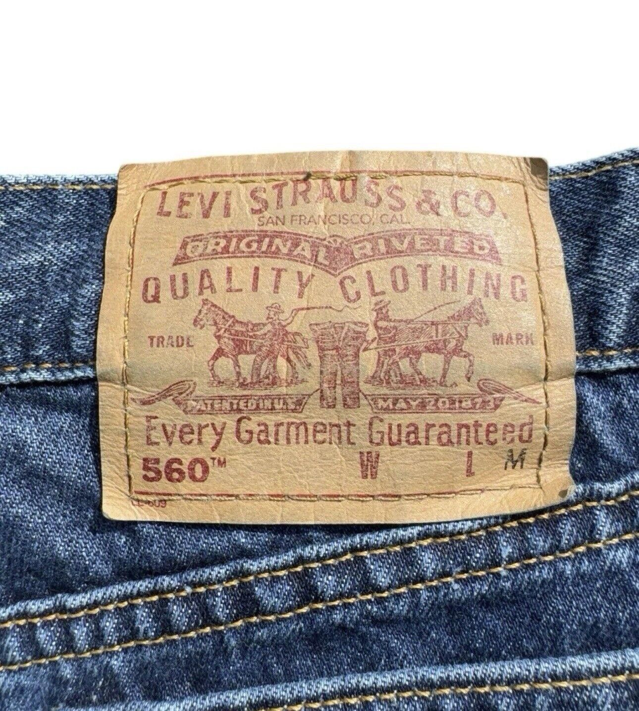Levi's Vintage Levis 560 90s Blue Wash Loose Fit Jeans Womens 14 Size 36" / US 14 / IT 50 - 8 Thumbnail