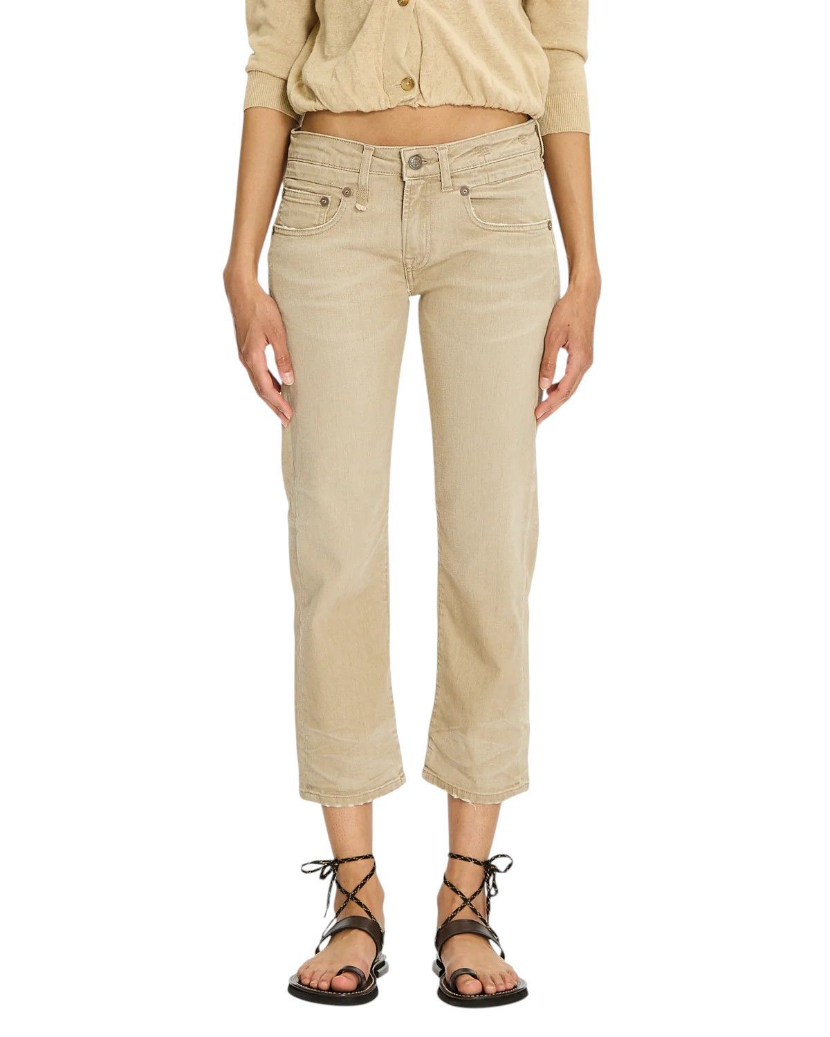 BOY STRAIGHT 24 Khaki Stretch Washed Cropped 86265