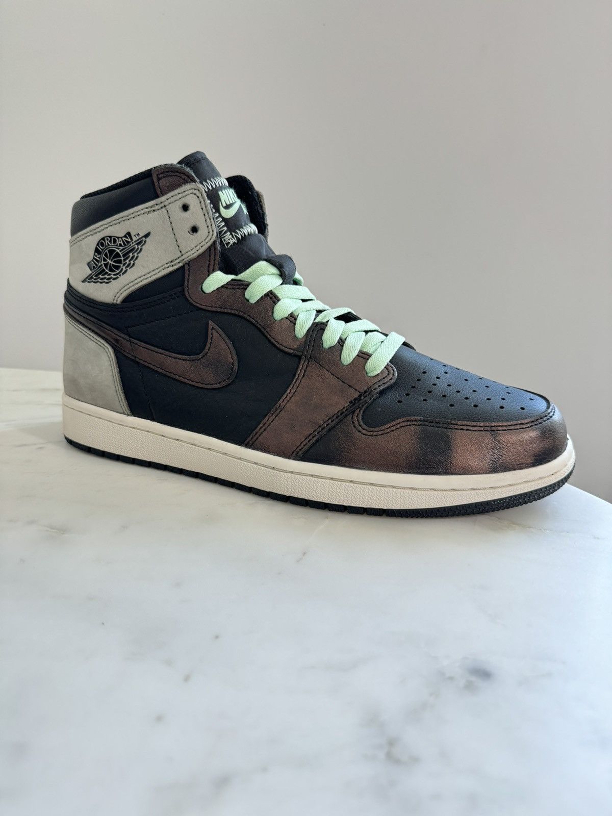 image of Jordan Nike Air Jordan 1 Retro High OG Patina (2021) Shoes in Brown, Men's (Size 10)