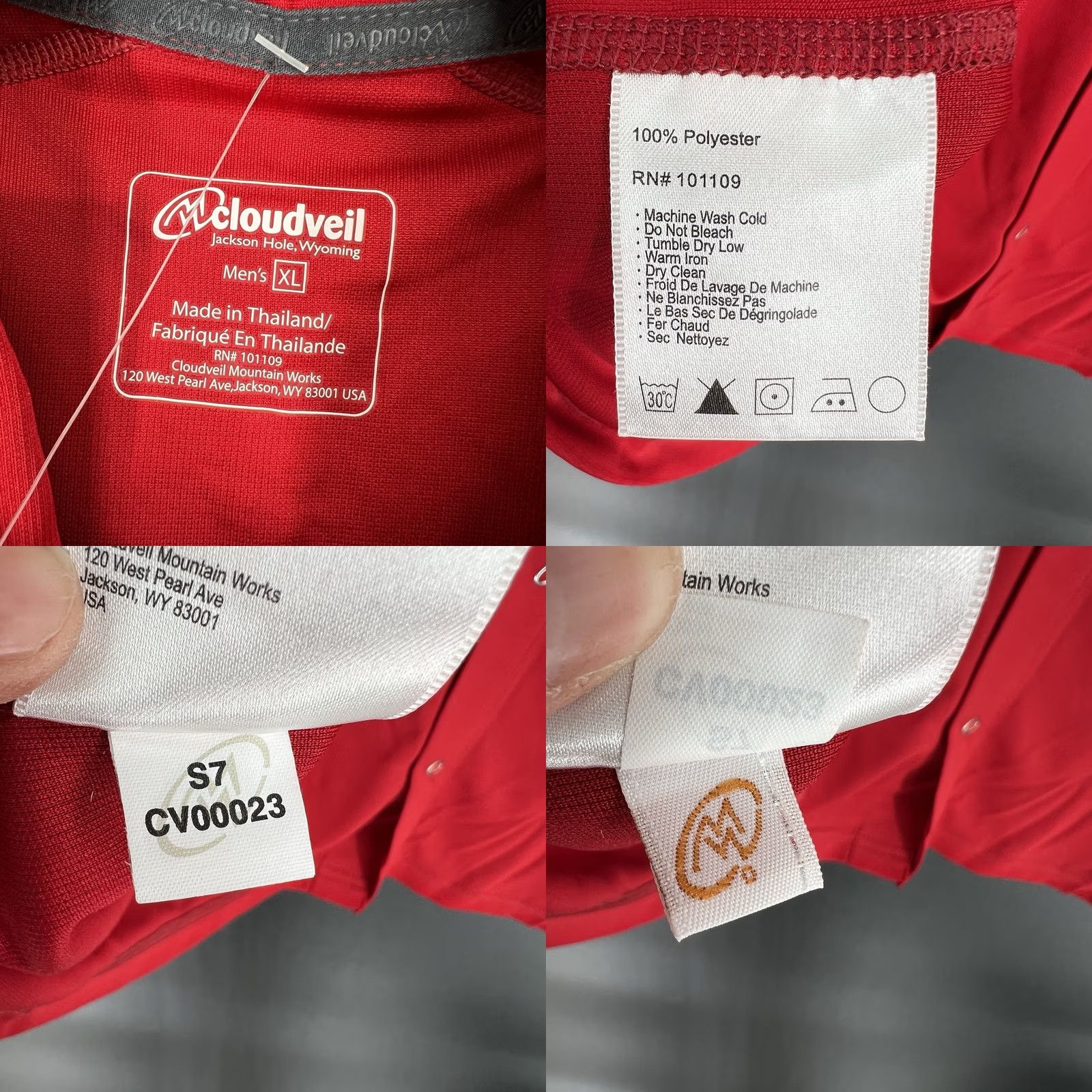 Vintage New! Cloudveil Short Sleeve Shirt XL Red Polyester Snap Front NWT Mens Regular Fit Pocket Size US XL / EU 56 / 4 - 8 Thumbnail