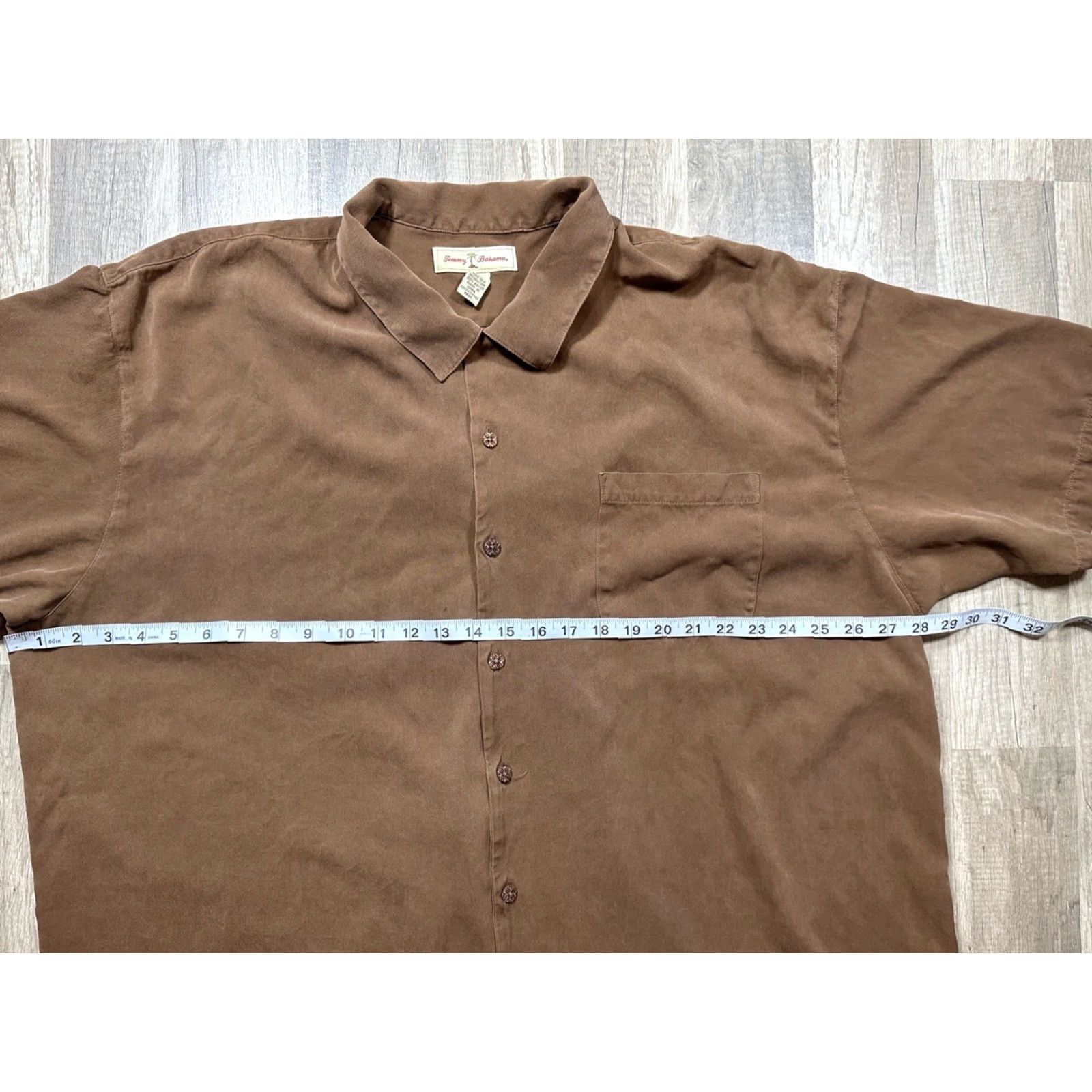 Tommy Bahama VINTAGE Tommy Bahama Button-Up Shirt SS 2XL Silk Brown Embroidered Casual Party/Cocktail Travel Mens Size US XXL / EU 58 / 5 - 6 Thumbnail
