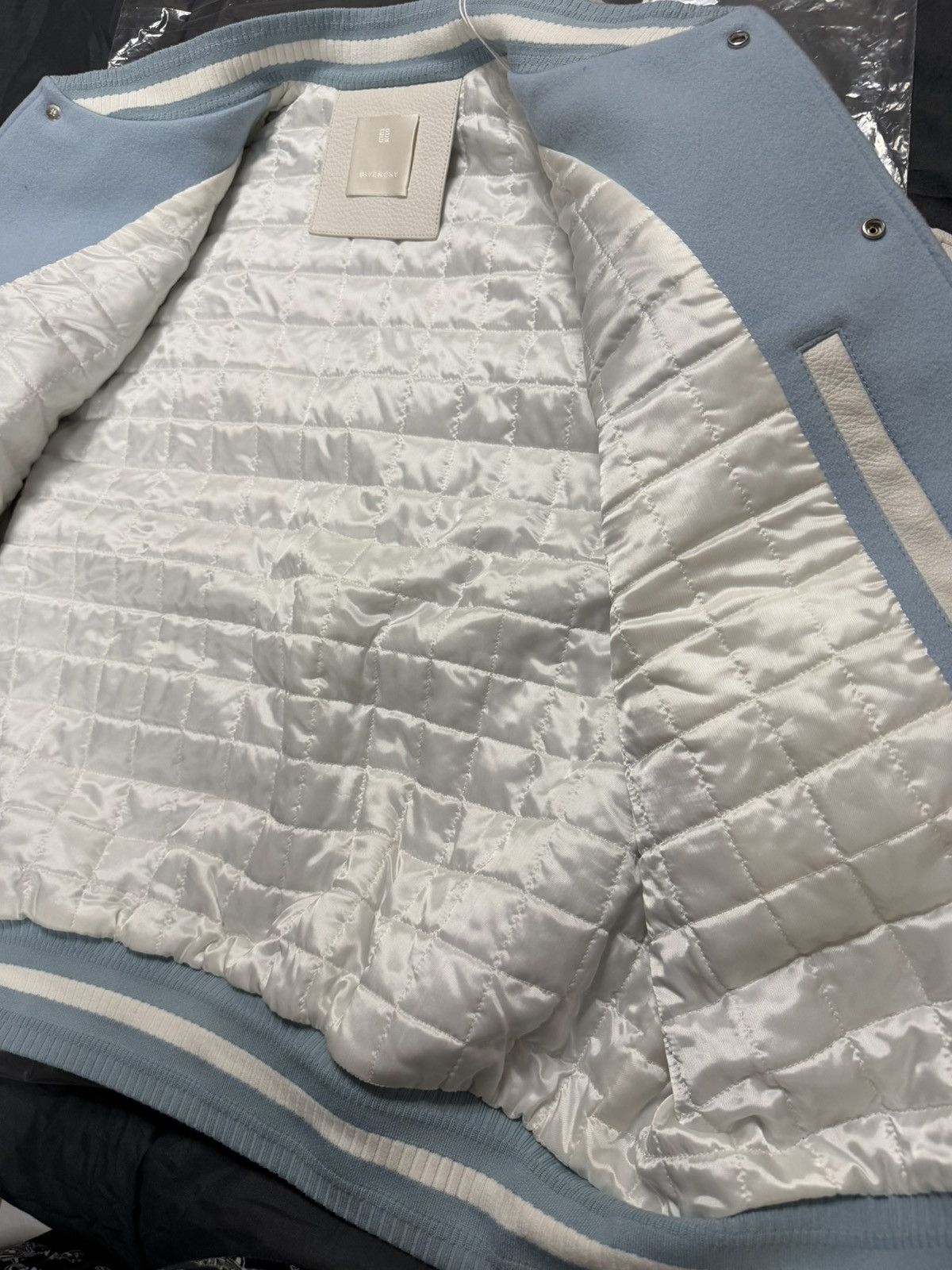 Givenchy Sky Blue Varsity Bomber NEW WITH TAGS Size US XL / EU 56 / 4 - 13 Thumbnail
