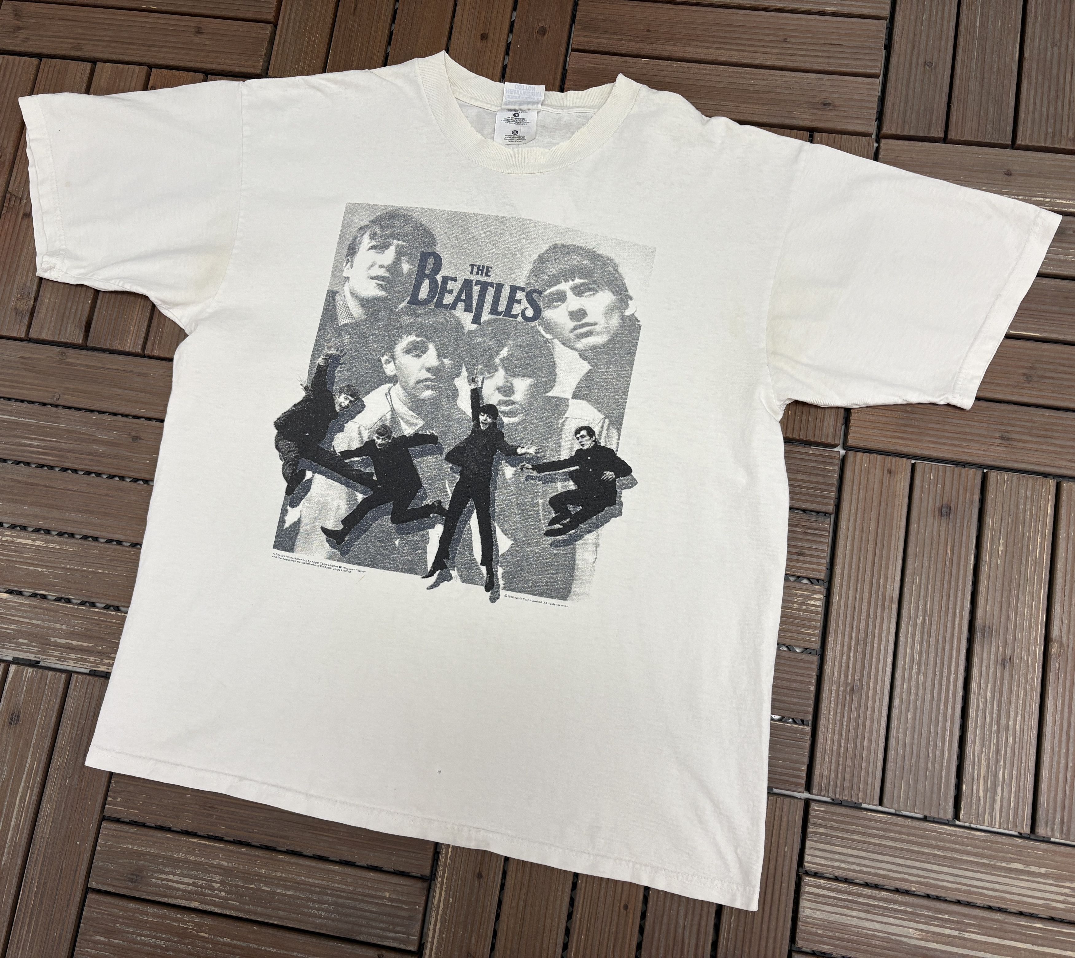 Vintage The Beatles Jumping Pose Vintage White T-Shirt Tee Size US XL / EU 56 / 4 - 4 Thumbnail