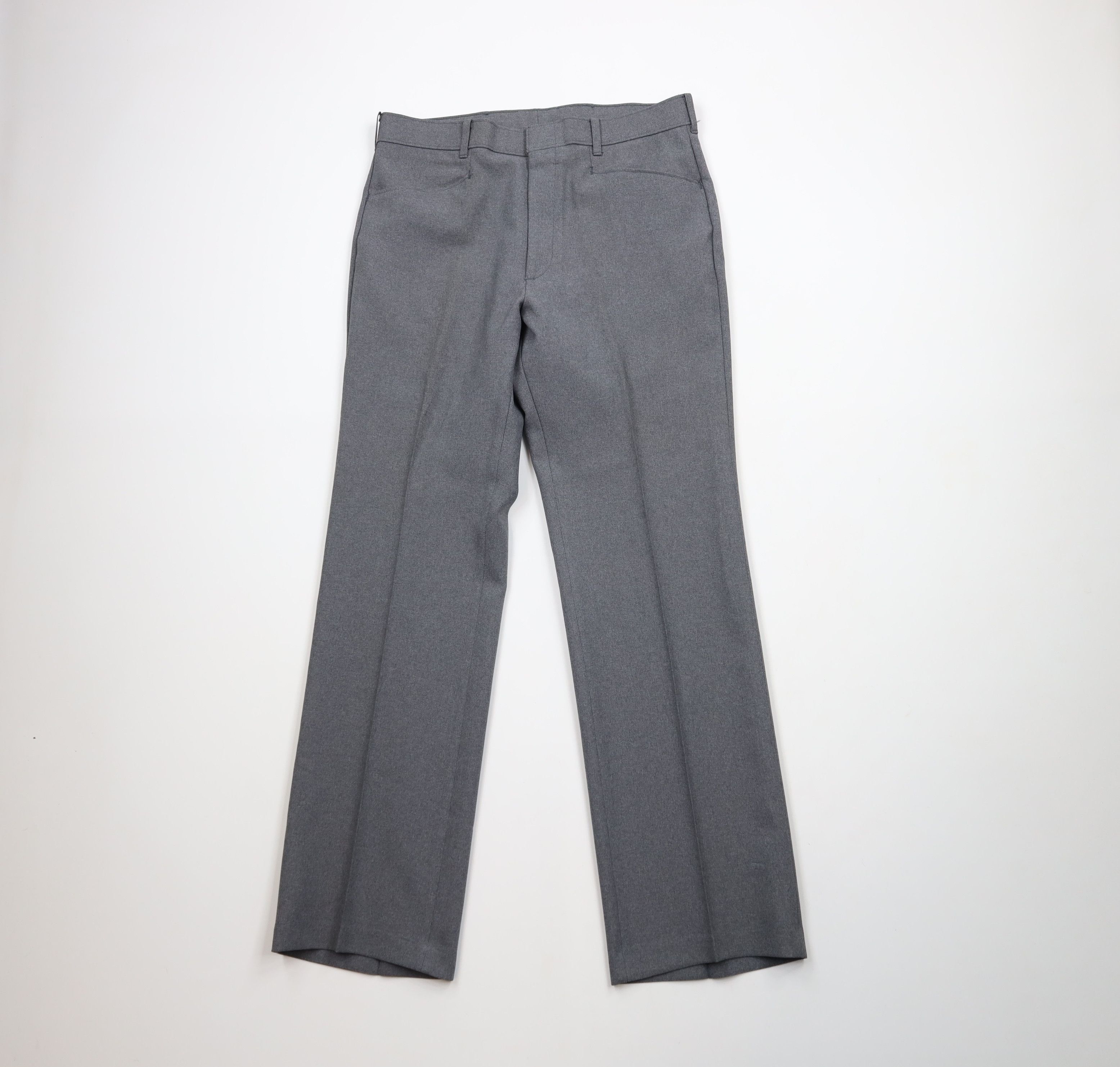 Levi's × Vintage Vintage 70s Levis Wide Leg Knit Chino Pants Heather Gray USA Size US 32 / EU 48 - 1 Thumbnail