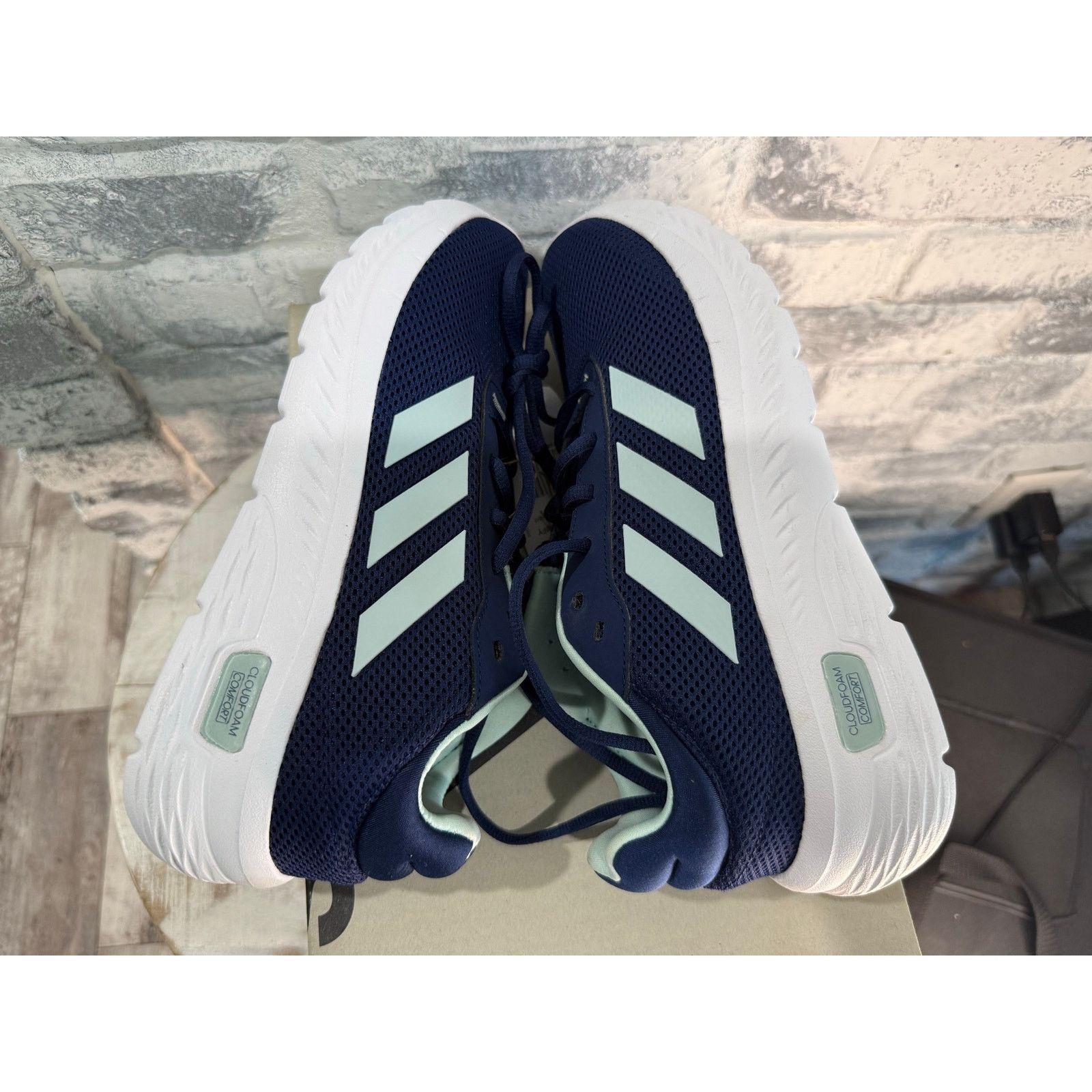 Adidas Adidas Women’s Cloudfoam Comfy Dark Blue Halo Mint size 8.5 Size US 8.5 / IT 38.5 - 5 Thumbnail