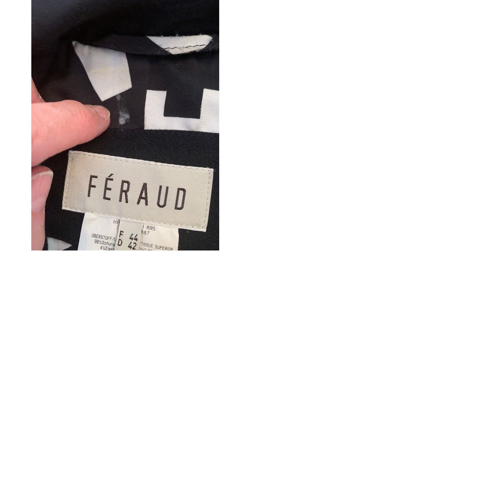 Vintage VINTAGE Feraud Blazer Jacket Womens Wool Blend Braided Trim 12 Black Size 44 (12) - Lightweight Womens Blazer Jacket Size XL / US 12-14 / IT 48-50 - 9 Thumbnail