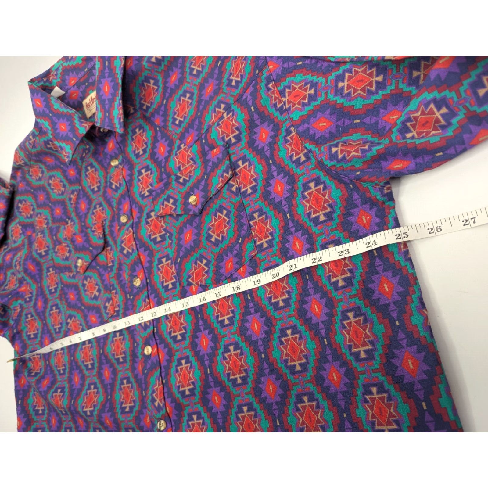 Vintage VINTAGE Saddlebrook Western Wear Button-Up Shirt XL Purple 90’s Geometric Cowboy Western Mens Shirt Size US XL / EU 56 / 4 - 6 Thumbnail