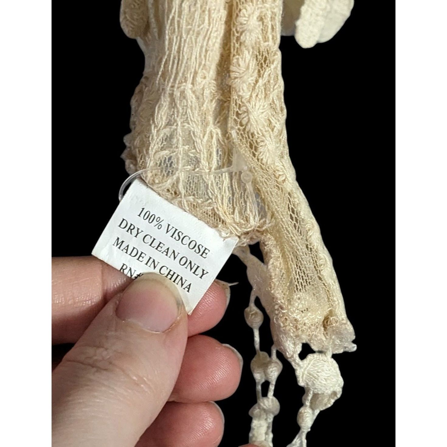 Other Vintage Victorian Style Crochet Lace Asymmetrical Scarf Wrap Size ONE SIZE - 3 Thumbnail