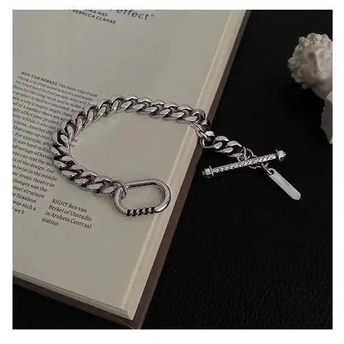VIBE Casual Bracelet Chain Gothic Chrome Link Cuff Punk Size ONE SIZE - 1 Thumbnail