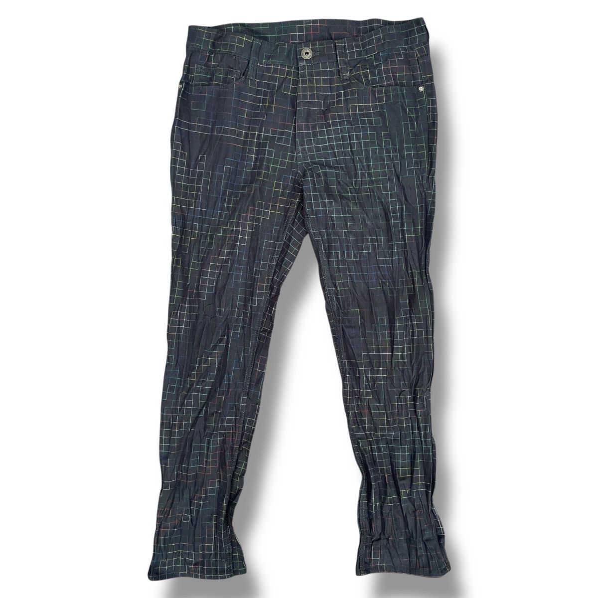 Issey Miyake Issey Miyake Fall 2014 Runway Wrinkled Erased Checkers Jeans Size US 34 / EU 50 - 2 Thumbnail