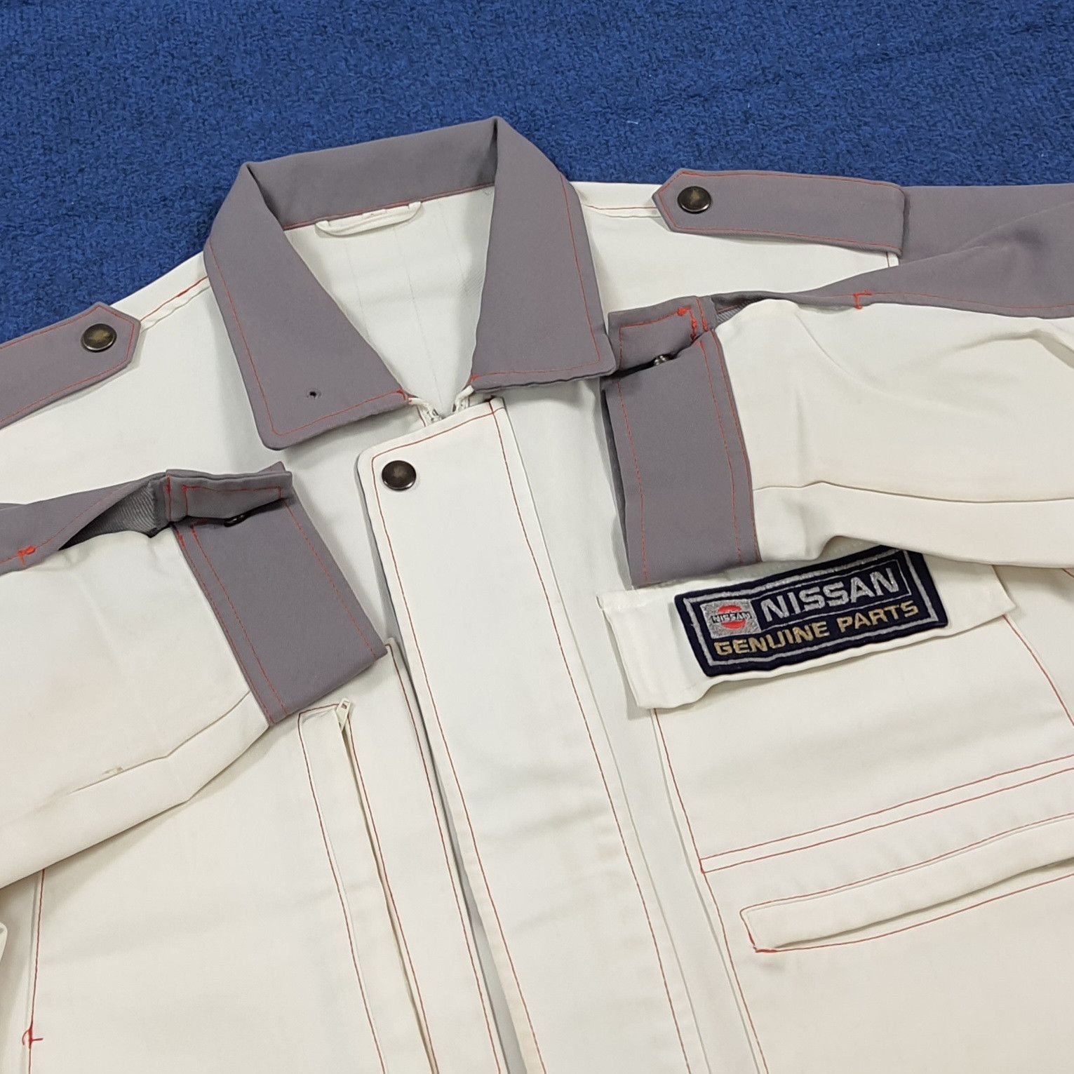 Japanese Brand Vintage NISSAN Mechanic Jacket JDM Patches Workwear C293N7 Size US M / EU 48-50 / 2 - 4 Thumbnail