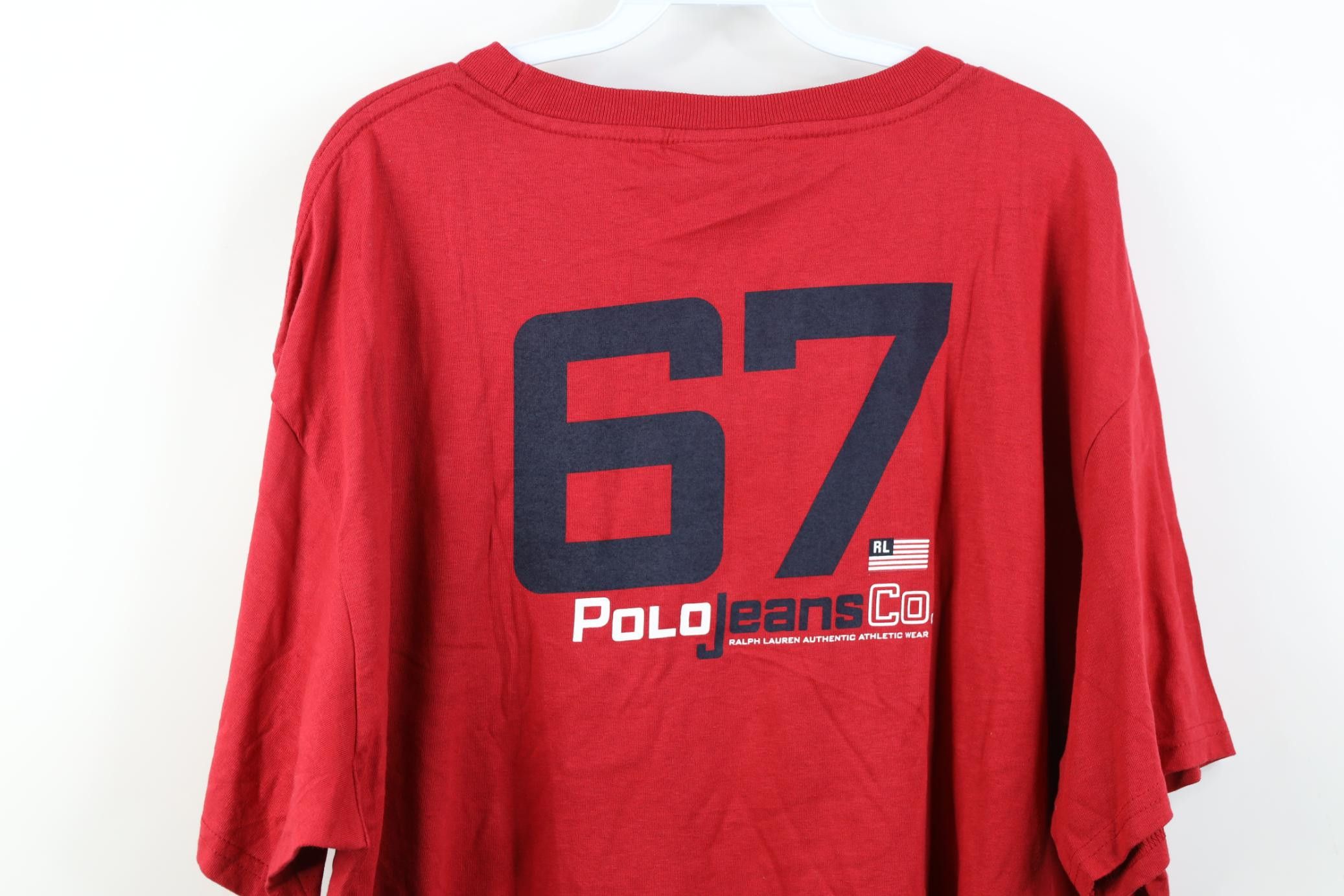 Polo Ralph Lauren Deadstock Vintage 90s Ralph Lauren USA Short Sleeve T-Shirt Size US XL / EU 56 / 4 - 14 Thumbnail