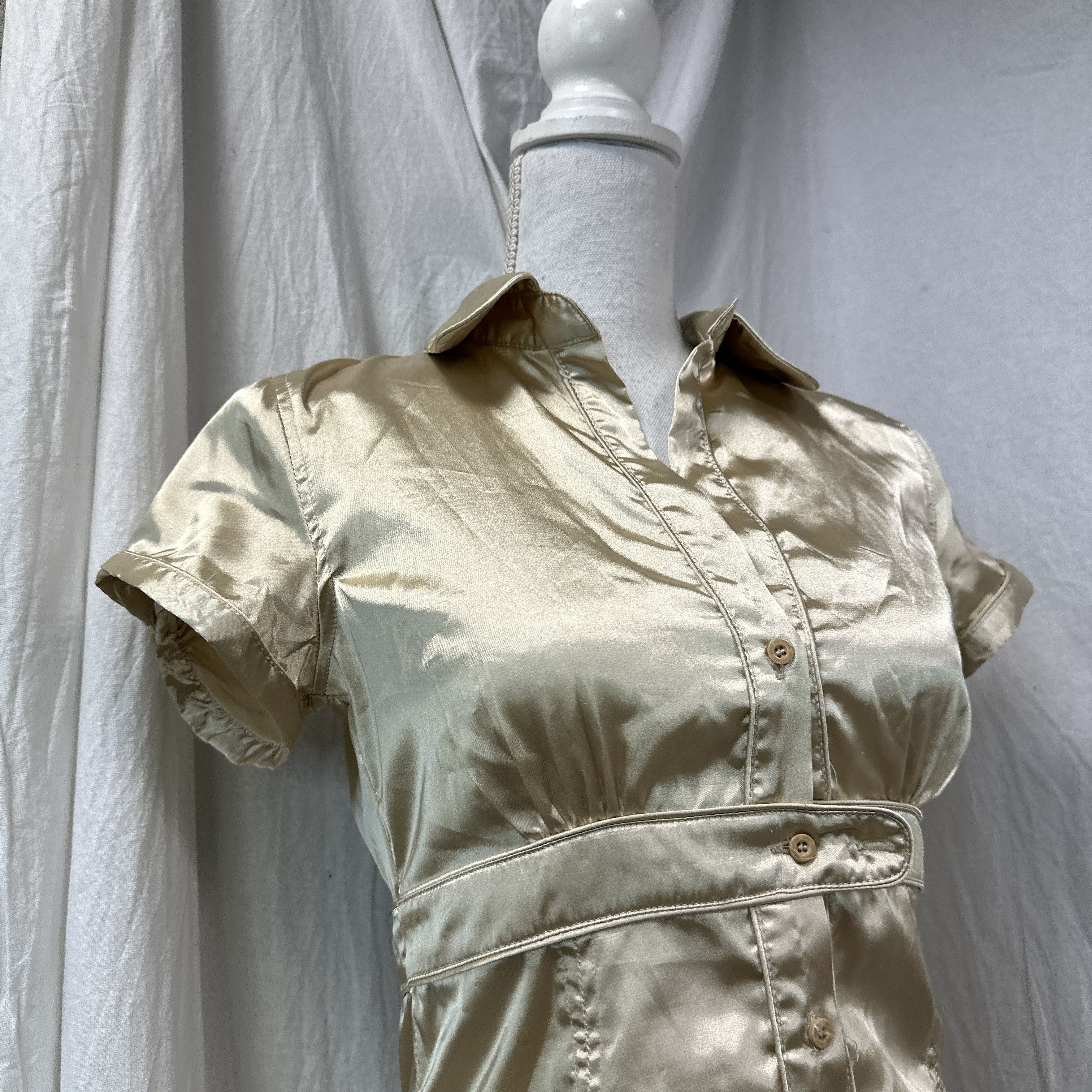 Vintage Vintage Avant Garde Elegant Grunge Satin Shirt Y2K Size M / US 6-8 / IT 42-44 - 6 Thumbnail