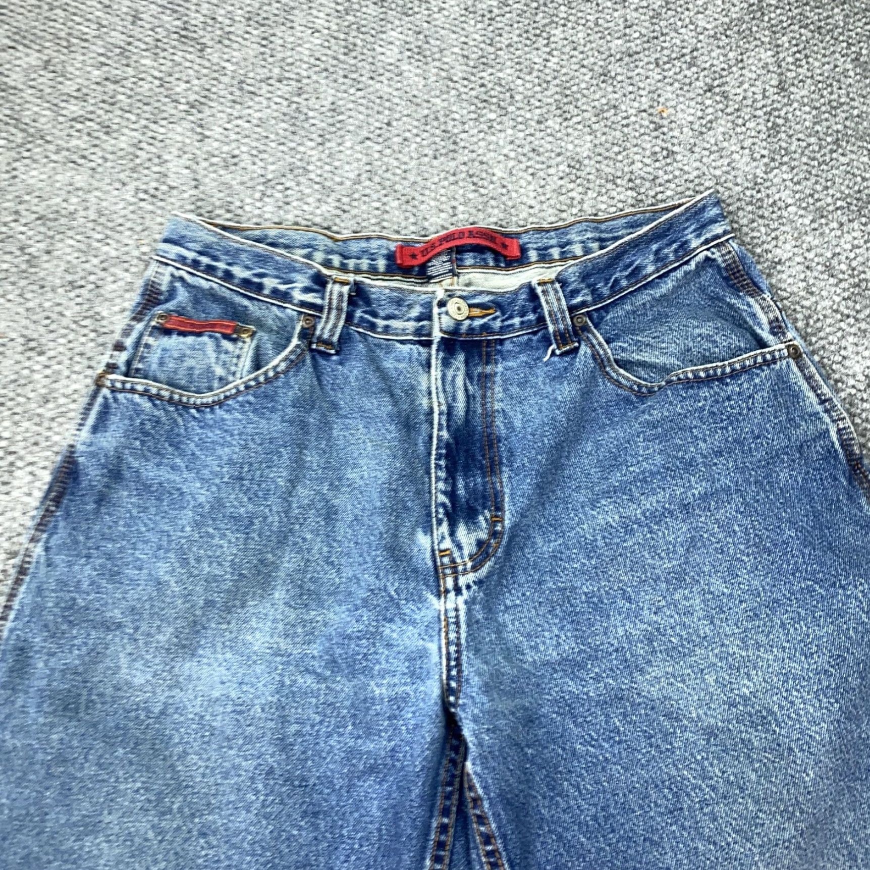 U.S. Polo Assn. US Polo Assn Shorts Mens 33 Blue Denim Carpenter Grunge Distressed Y2K Skate Size US XS / EU 42 / 0 - 2 Thumbnail