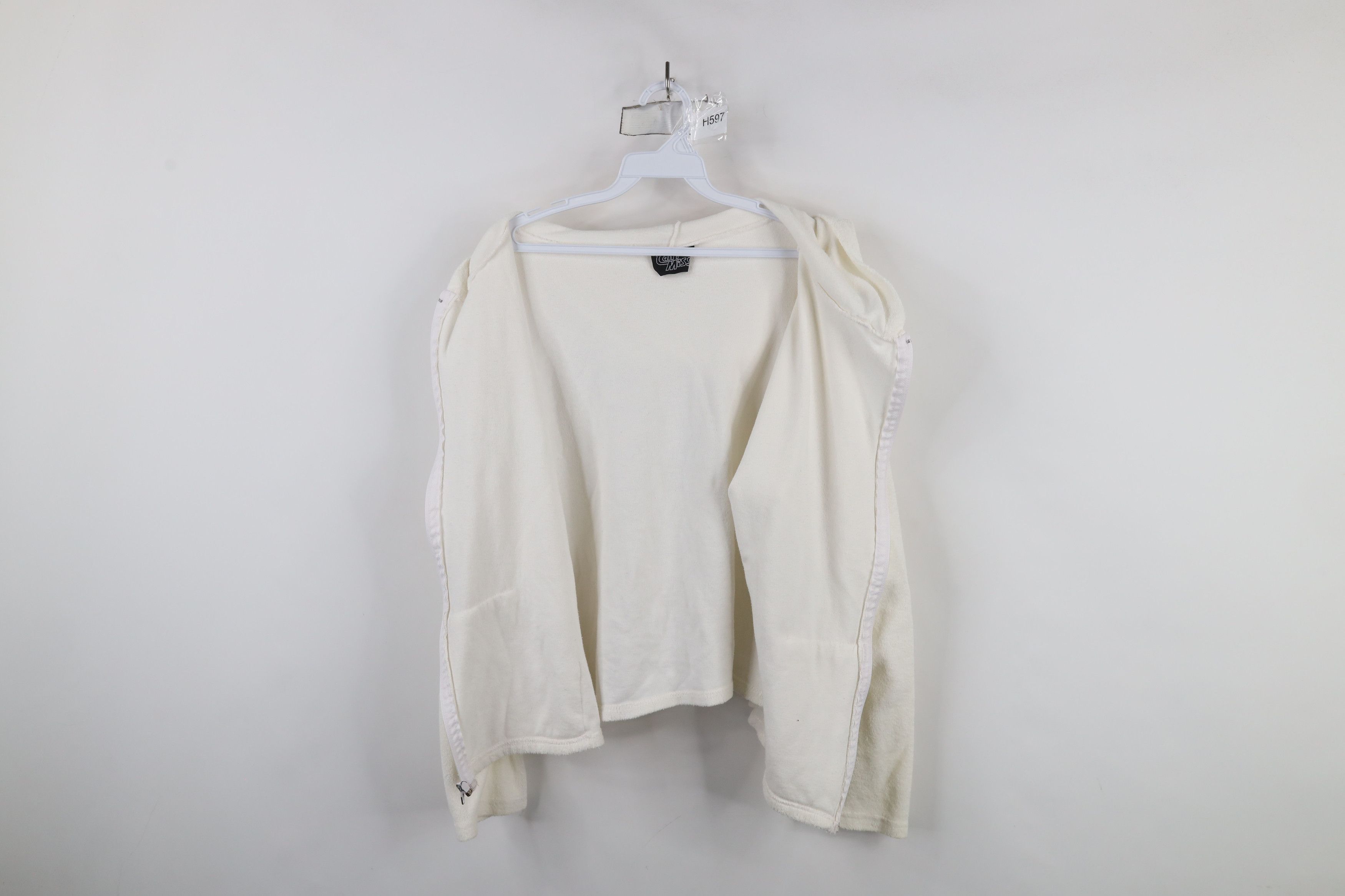 Vintage Vintage 90s Y2K Babydoll Terry Cloth Hoodie White USA Size XL / US 12-14 / IT 48-50 - 11 Thumbnail
