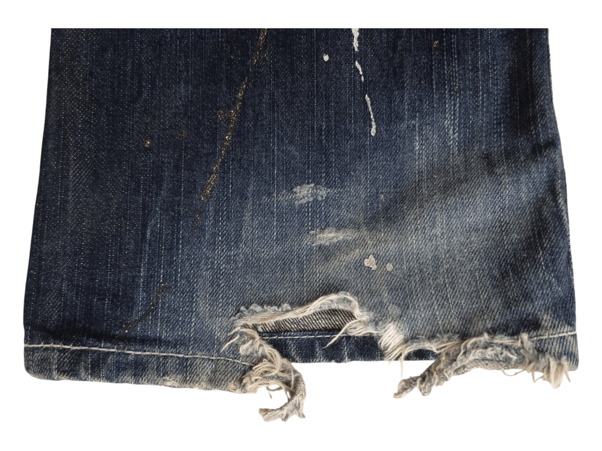 Japanese Brand Lagust Paint Splatter Mud Wash Distressed Flare Jeans Size US 30 / EU 46 - 16 Thumbnail