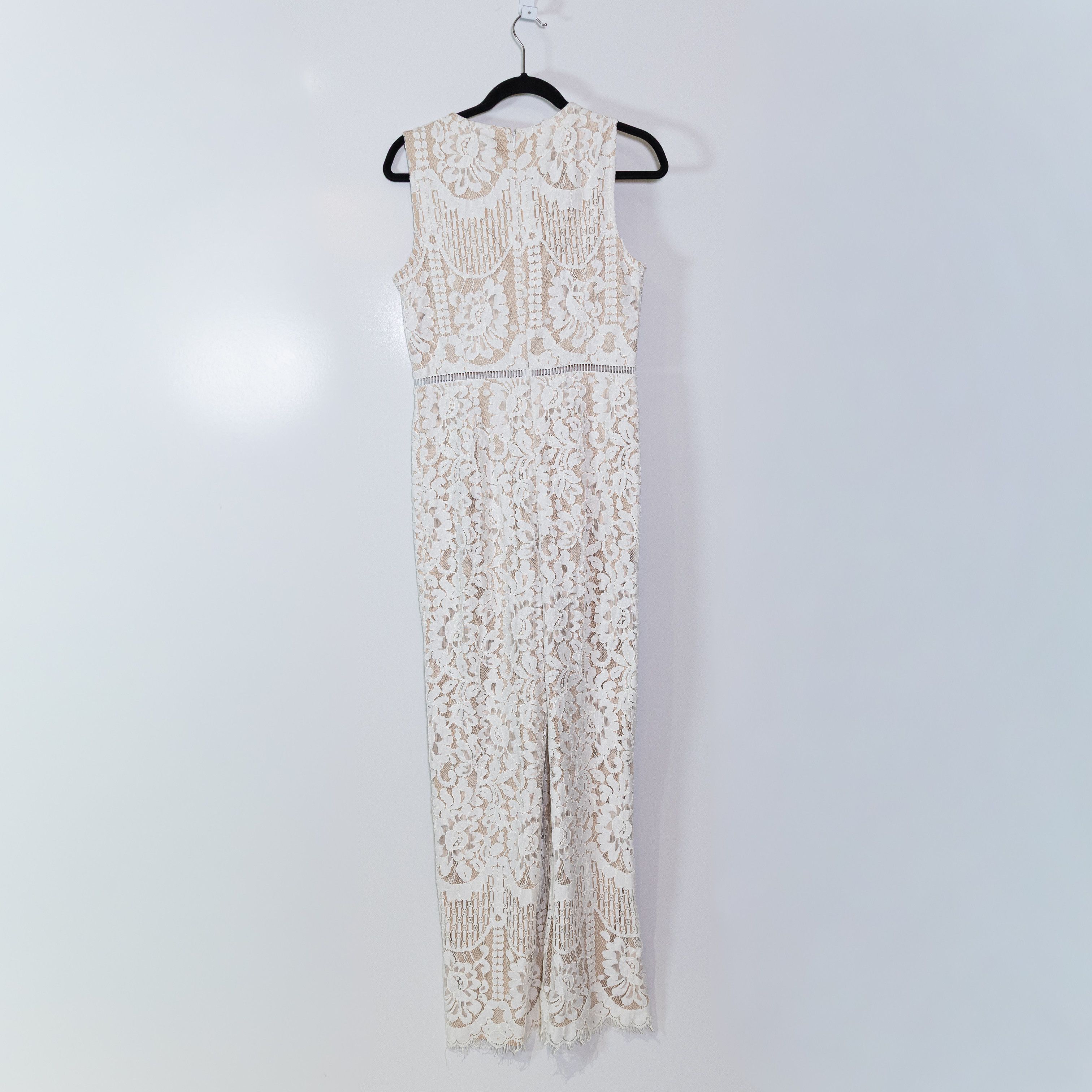 AQUA Aqua Women's Allover White Ivory Lace Nude Size 27" / US 4 / IT 40 - 4 Thumbnail