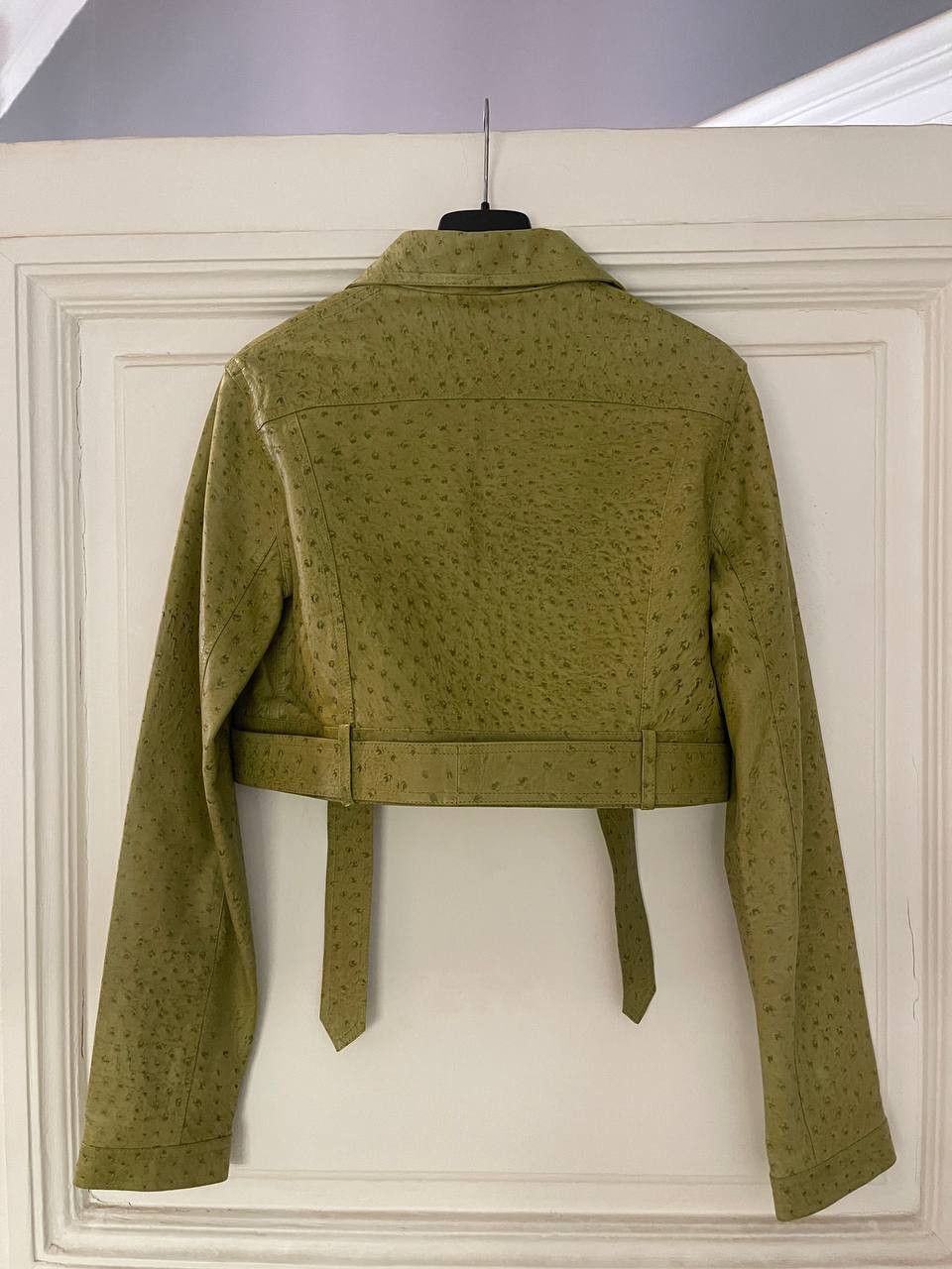Dior FW 2000 Runway Ostrich Moto Cropped Leather Jacket Size S / US 4 / IT 40 - 3 Thumbnail