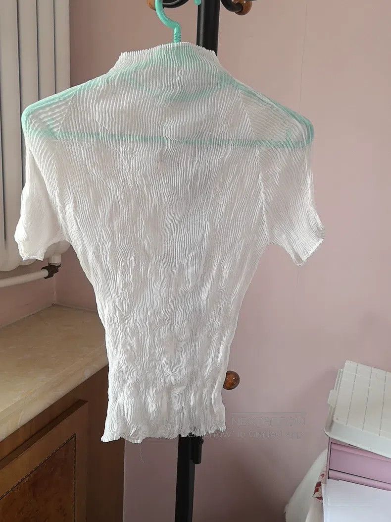 Issey Miyake Issey Miyake White Willow Print Short Sleeve Top Size M / US 6-8 / IT 42-44 - 1 Thumbnail