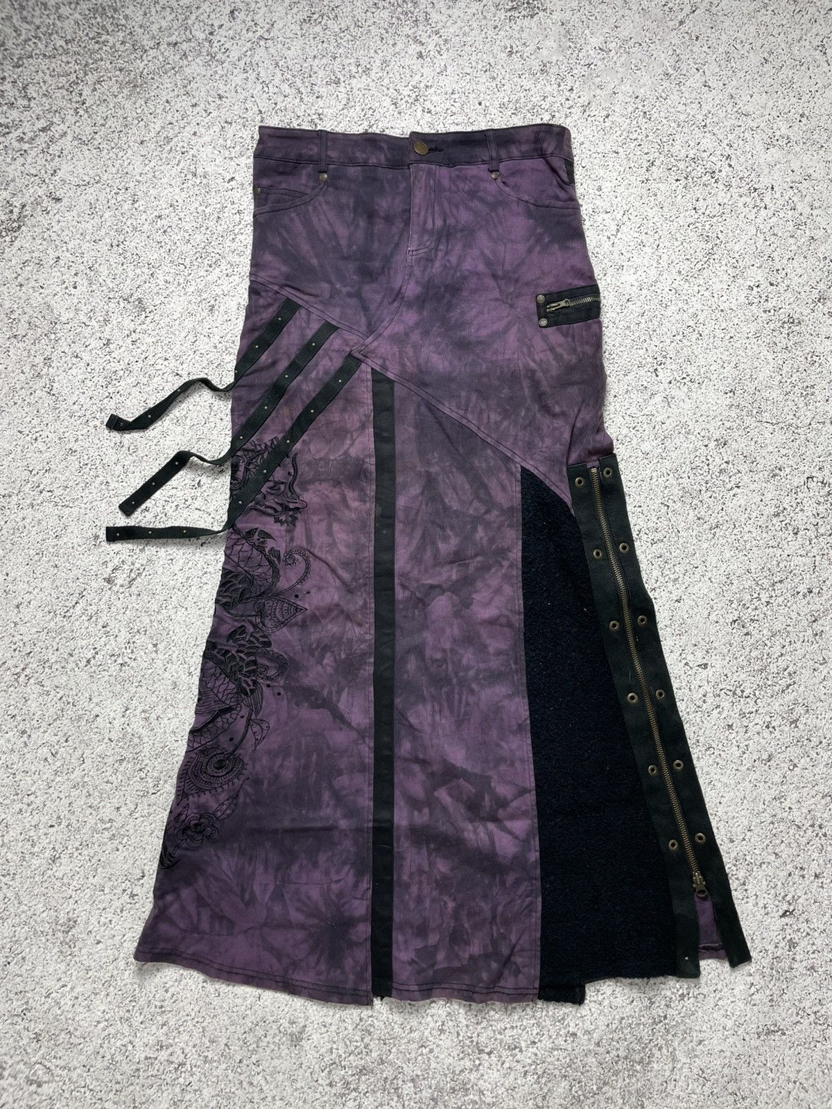 If Six Was Nine 2000s Ozz On - Gothic Vkei Japan Flare Maxi Skirt Size 27" / US 4 / IT 40 - 1 Thumbnail