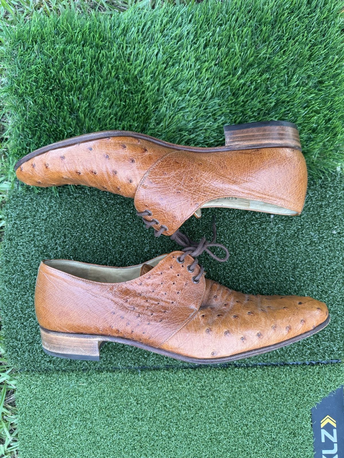 Mauri Rare Mauri for Leighton’s Italy Ostrich Leather Oxfords 11D Size US 11 / EU 44 - 5 Thumbnail