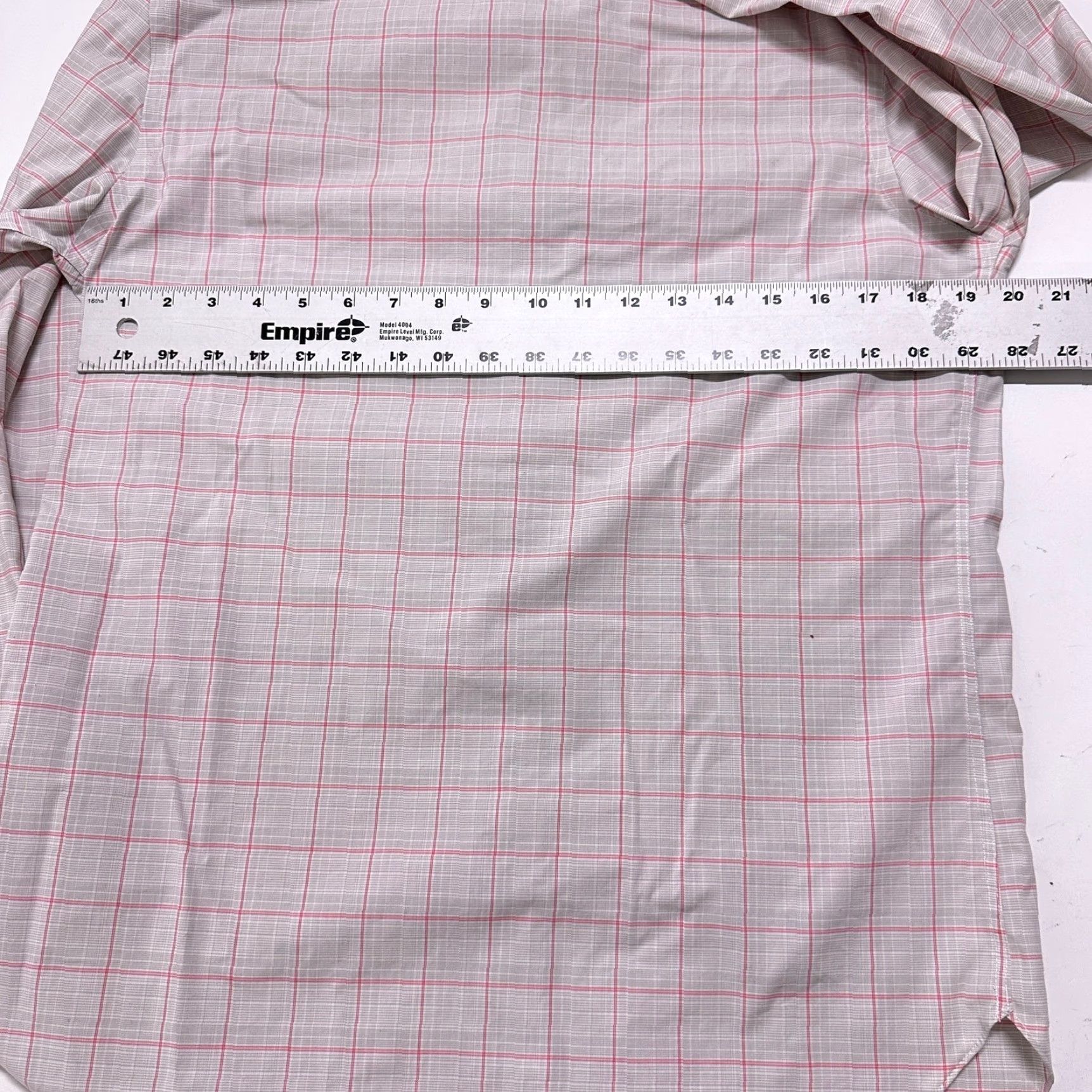 Michael Kors Michael Kors Mens Shirt 15.5 Pink Gray Plaid Slim Fit Button-Up Collared Long Sleeve Size US L / EU 52-54 / 3 - 4 Thumbnail