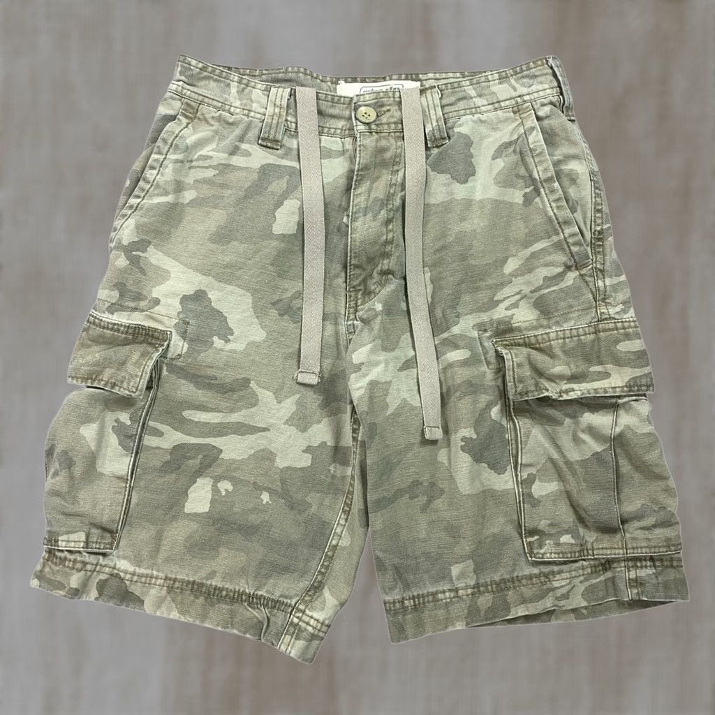 Urban Pipeline Cargo Shorts Mens 30 Green Camo 10" Drawstring Utility