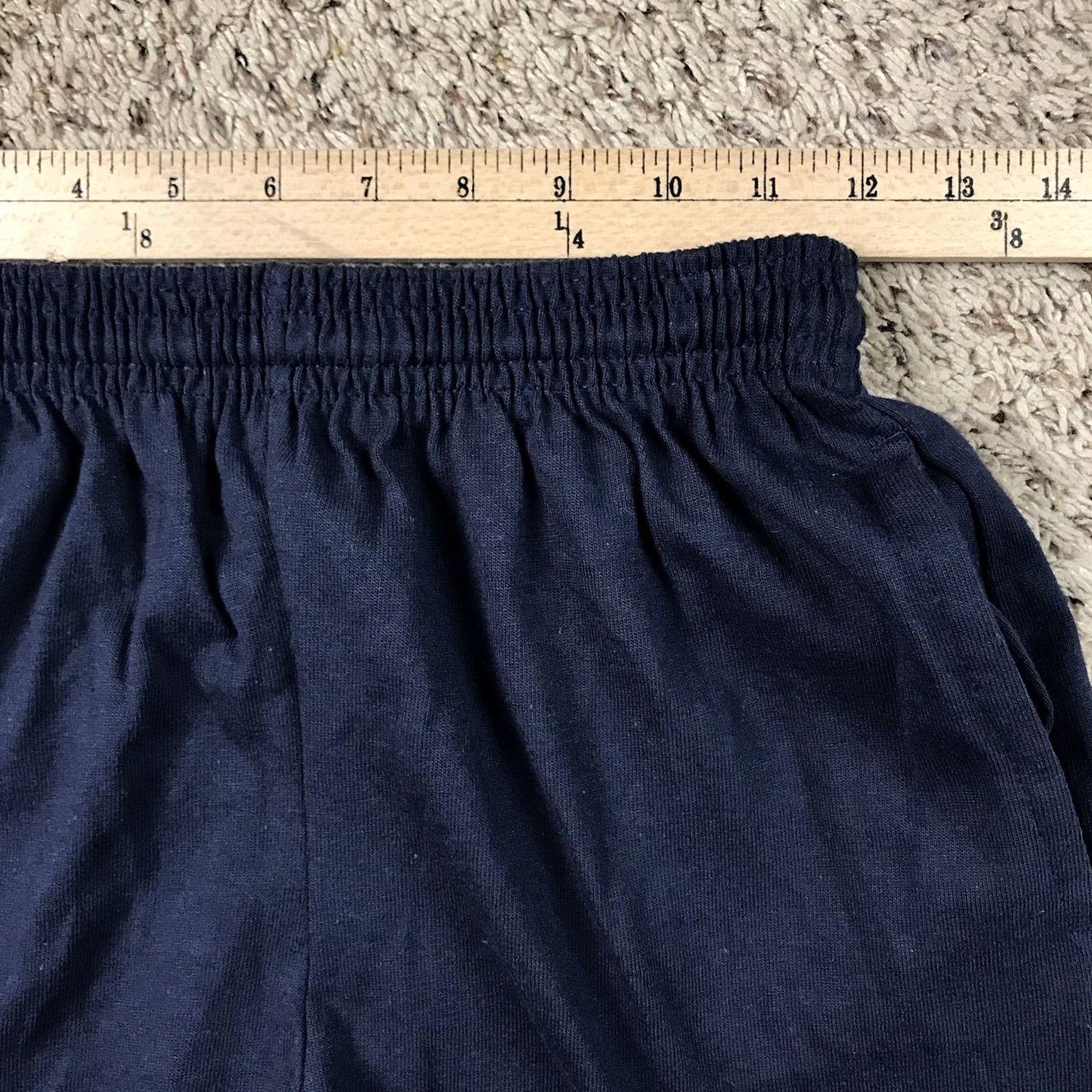 Anvil VINTAGE Anvil Cotton Deluxe Athletic Shorts Men's Small Navy Blue Pockets 90s Comfort Fit Size US 29 - 6 Thumbnail