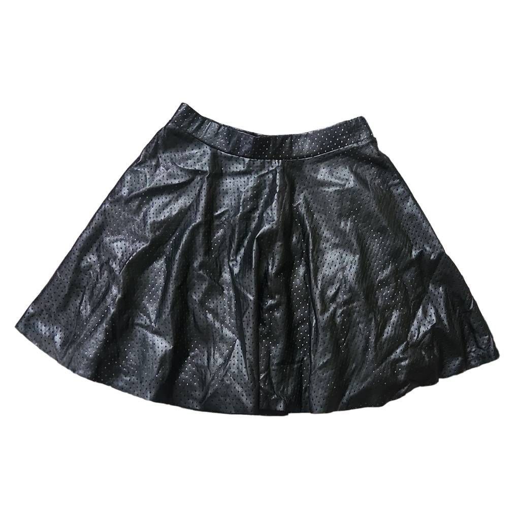 Bar III Bar III Women's Size Medium Black Perforated Faux Leather Sk Size 30" / US 8 / IT 44 - 5 Thumbnail