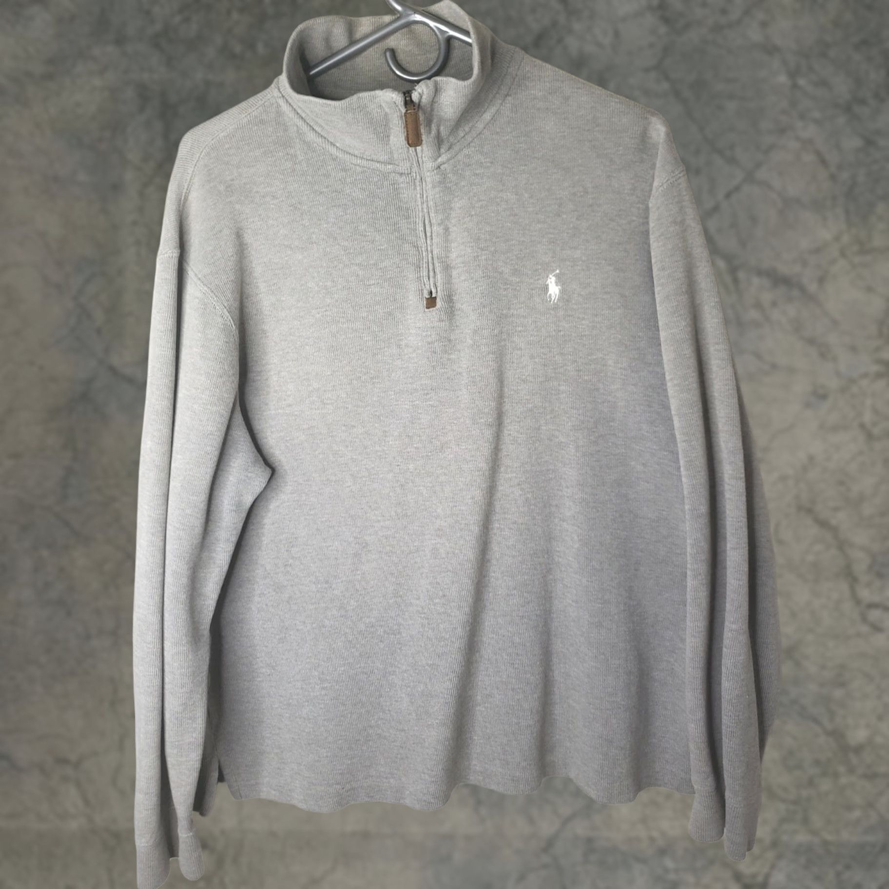 Polo Ralph Lauren Polo Ralph Lauren Sweater Men L Gray Mock Neck 1/4 Zip Pullover Long Sleeve Casual Workwear Modern Logo, Cotton Knit, Regular Fit Size US L / EU 52-54 / 3 - 1 Thumbnail