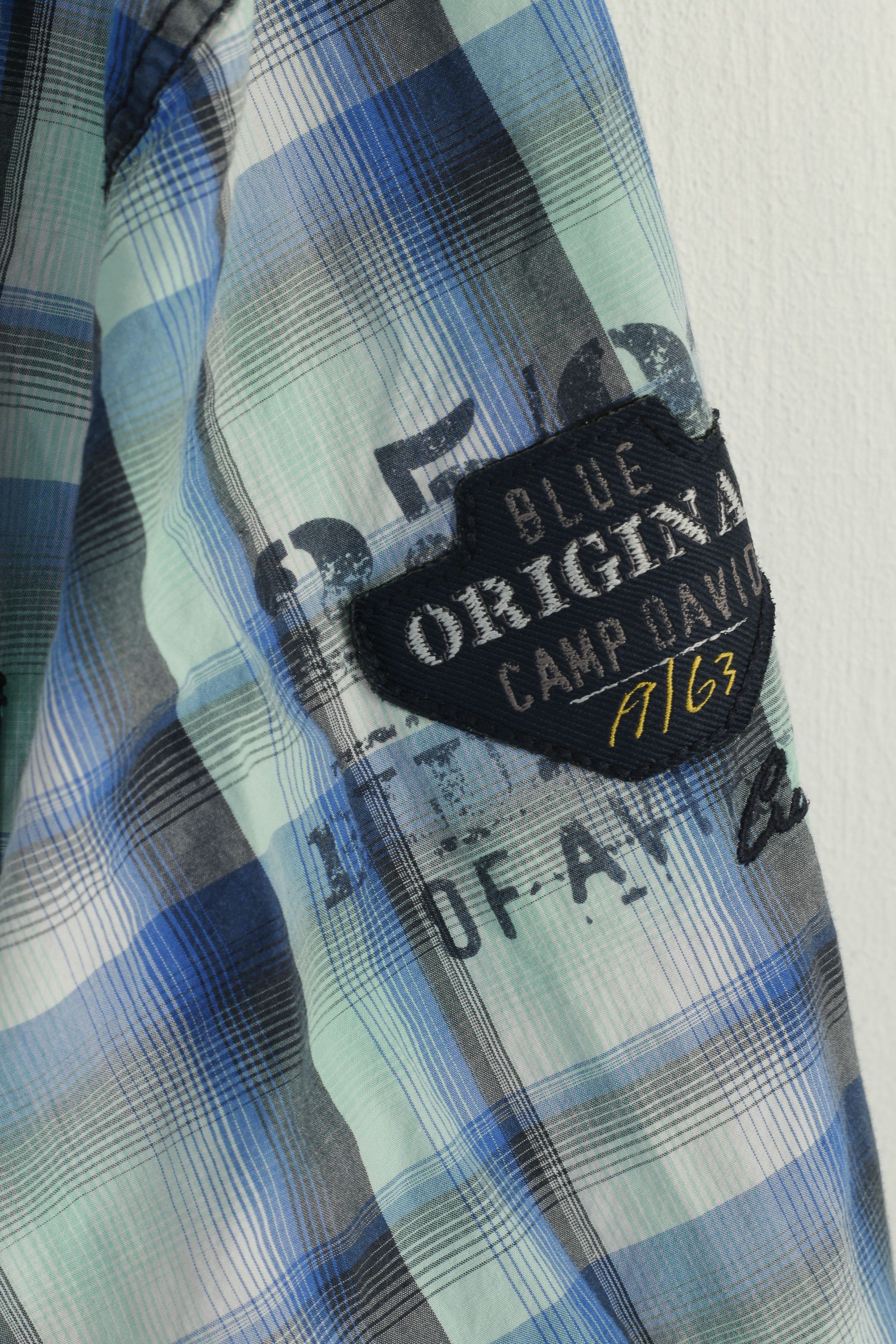 Camp David Camp David Men XXL Casual Shirt Blue Check 7790 Size US XXL / EU 58 / 5 - 5 Thumbnail