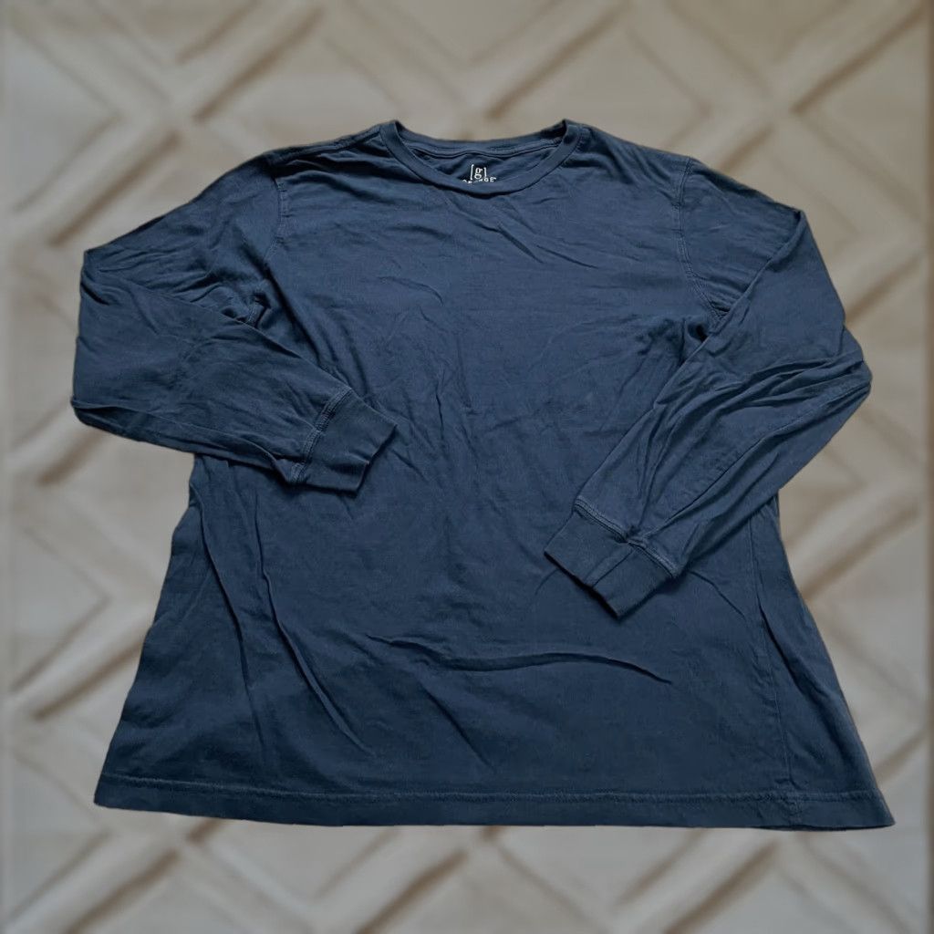 George George Crew Neck Long Sleeve T-Shirt Mens XL Blue Cotton Casual Outdoor Tee Size US XL / EU 56 / 4 - 1 Thumbnail