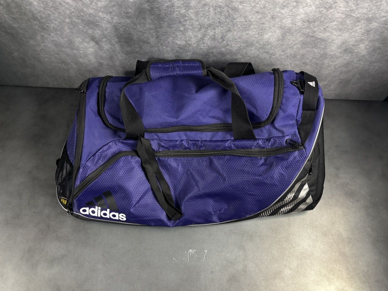 Adidas 2000s Adidas Duffle Bag Vintage Gym Bag Purple Sport Sack Size ONE SIZE - 3 Thumbnail