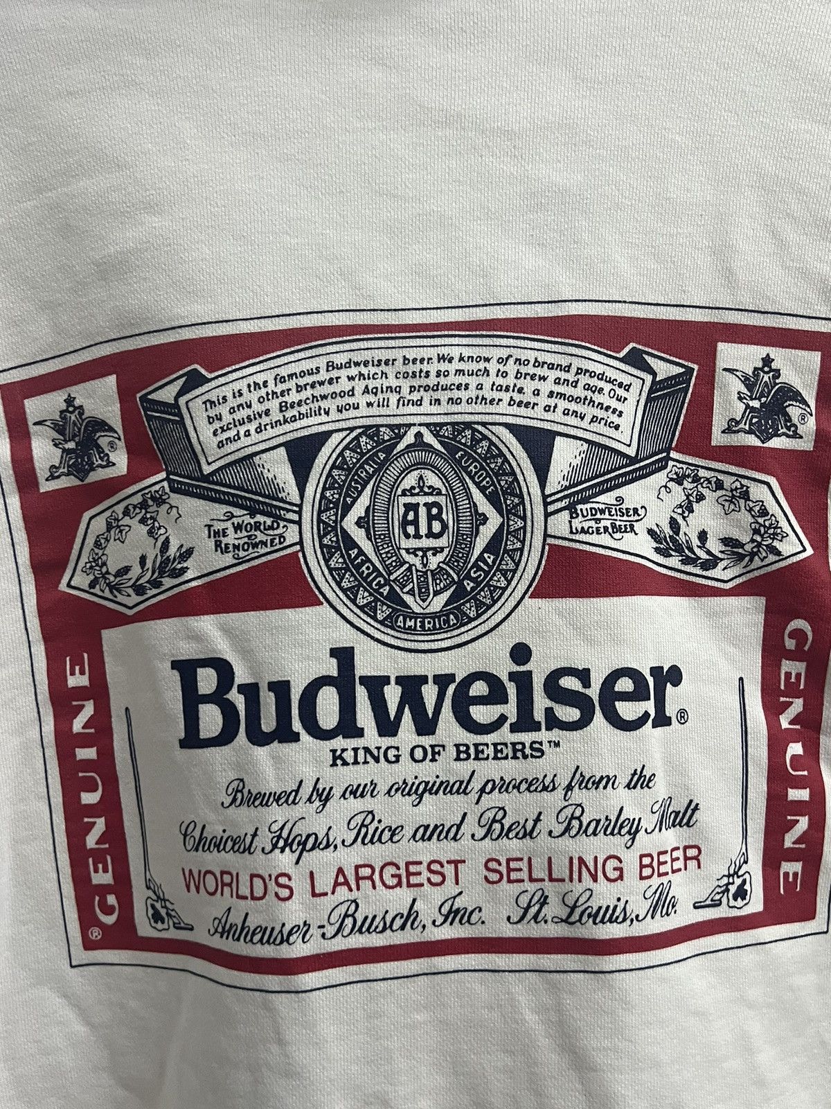 Budweiser × Vintage Vintage BUDWEISER sweatshirt hoodie back hit Logo Size US L / EU 52-54 / 3 - 9 Thumbnail