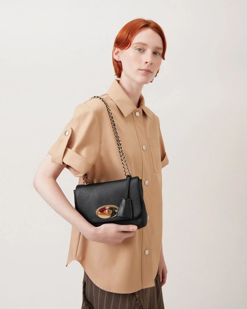Mulberry Authentic Mulberry Lily Black Glossy Goatskin Shoulder Bag Size ONE SIZE - 1 Thumbnail