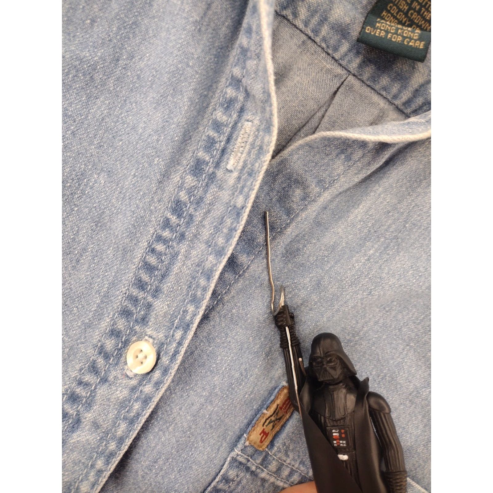 Denime VINTAGE EXP Jeans Denim Shirt Womens Small Long Sleeve Button Front Pockets Size S / US 4 / IT 40 - 7 Thumbnail