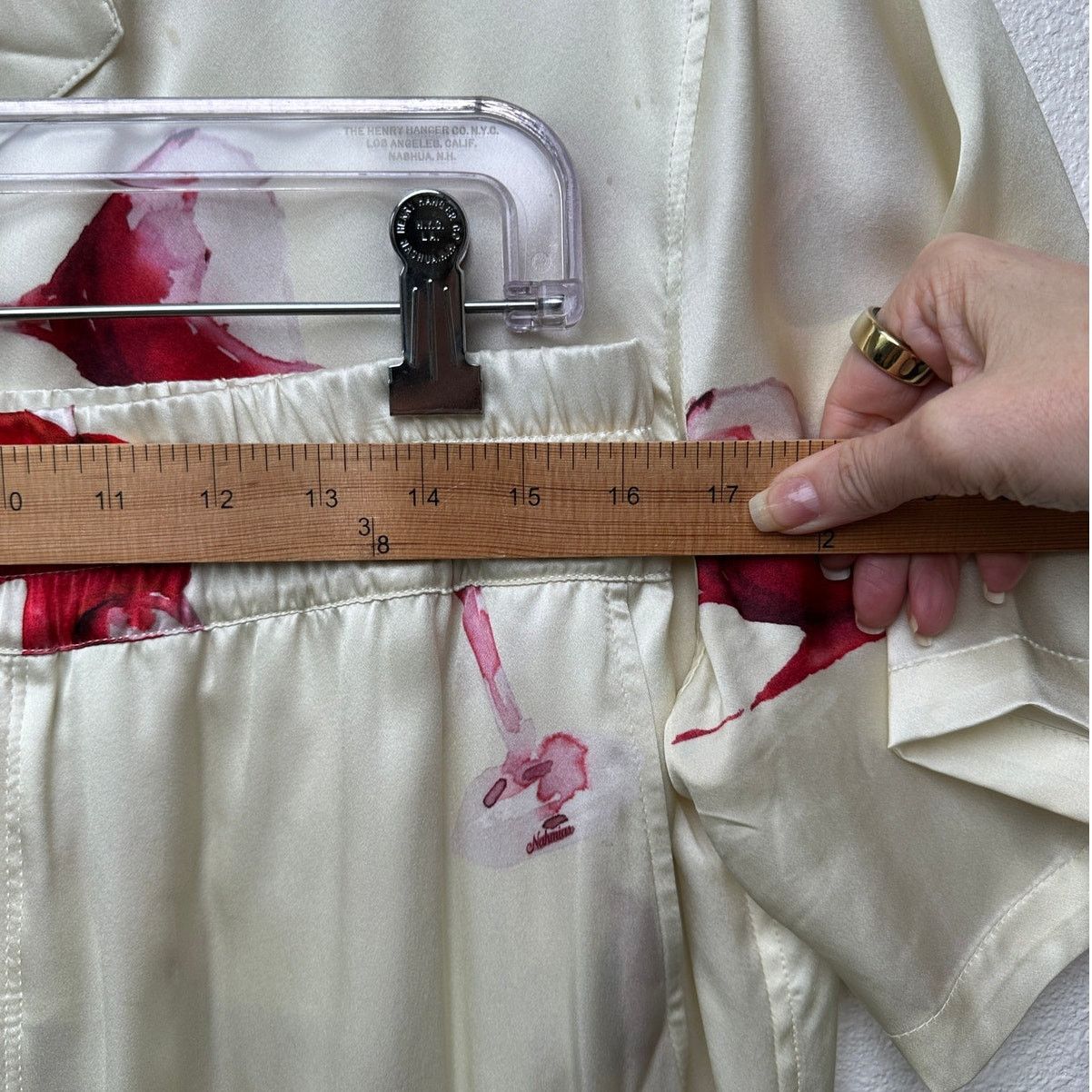 Nahmias Nahmias Silk Pajama Set Wine Glass Print Ivory Cream L Size L / US 10 / IT 46 - 17 Thumbnail