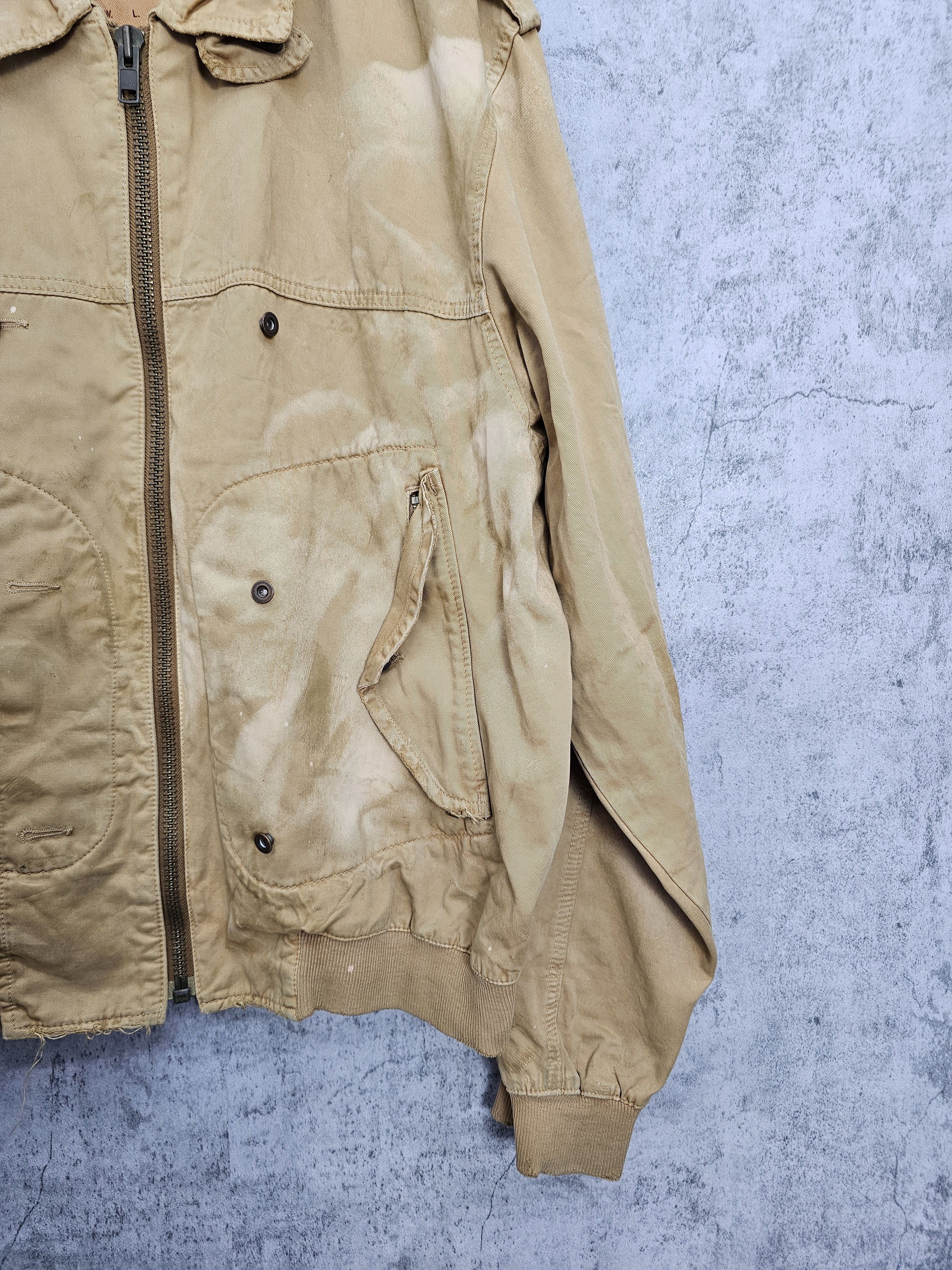 Prps PRPS Faded Bleach Ripped Distressed Bomber Jacket J0057 Size US XXL / EU 58 / 5 - 5 Thumbnail