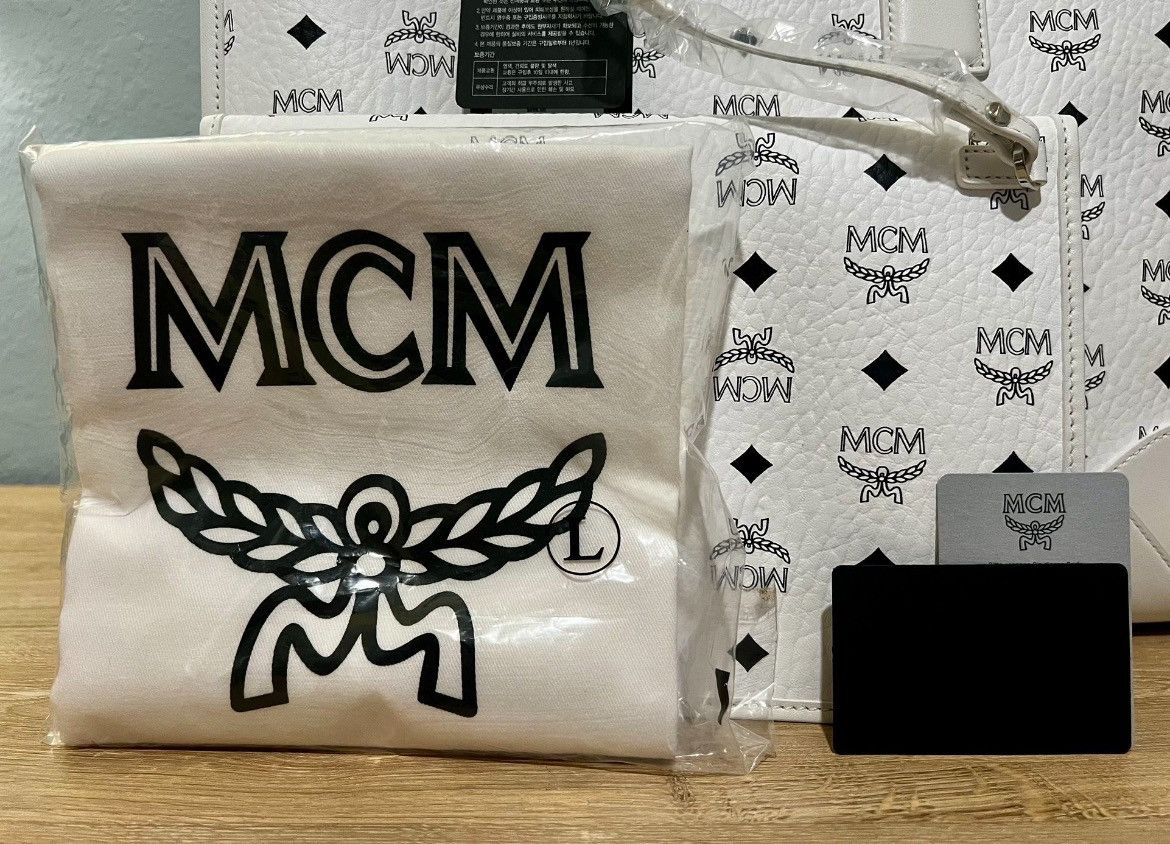 MCM MCM MÜNCHEN TOTE IN VISETOS WHITE Size ONE SIZE - 10 Thumbnail