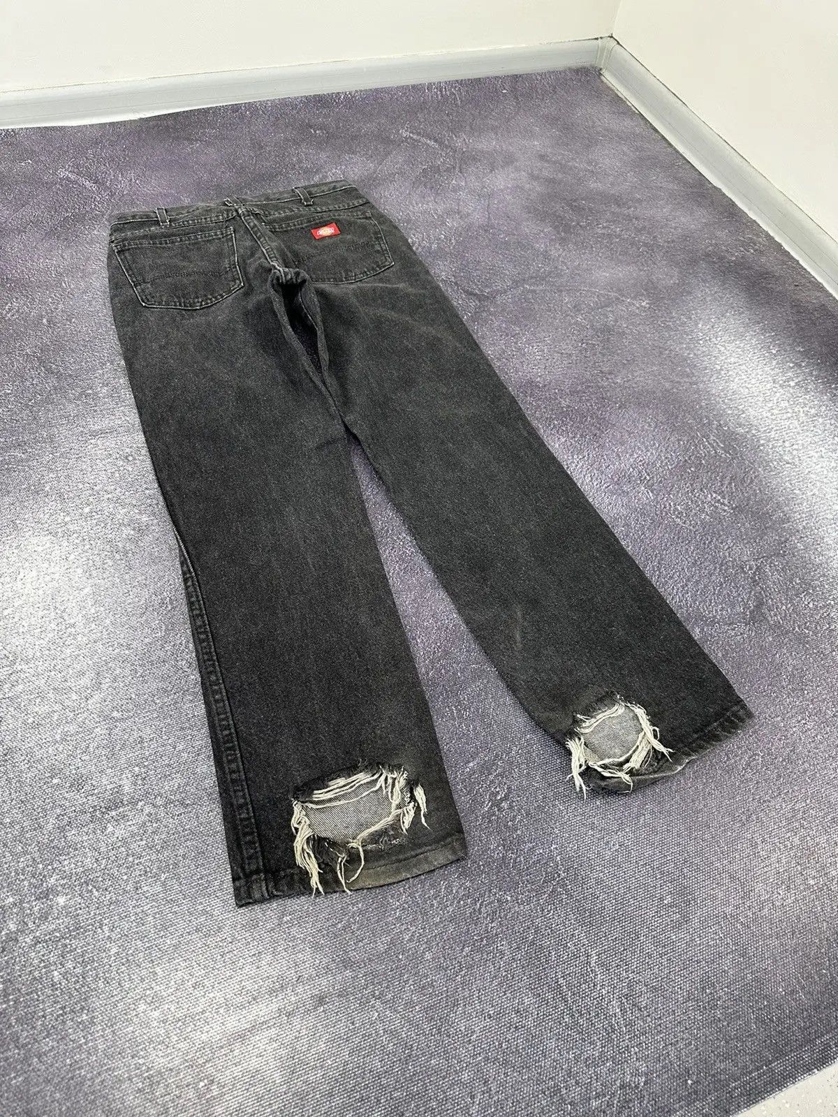 Dickies × Vintage Vintage Dickies Distressed Black Work Denim Hype Jeans Size US 31 - 3 Thumbnail