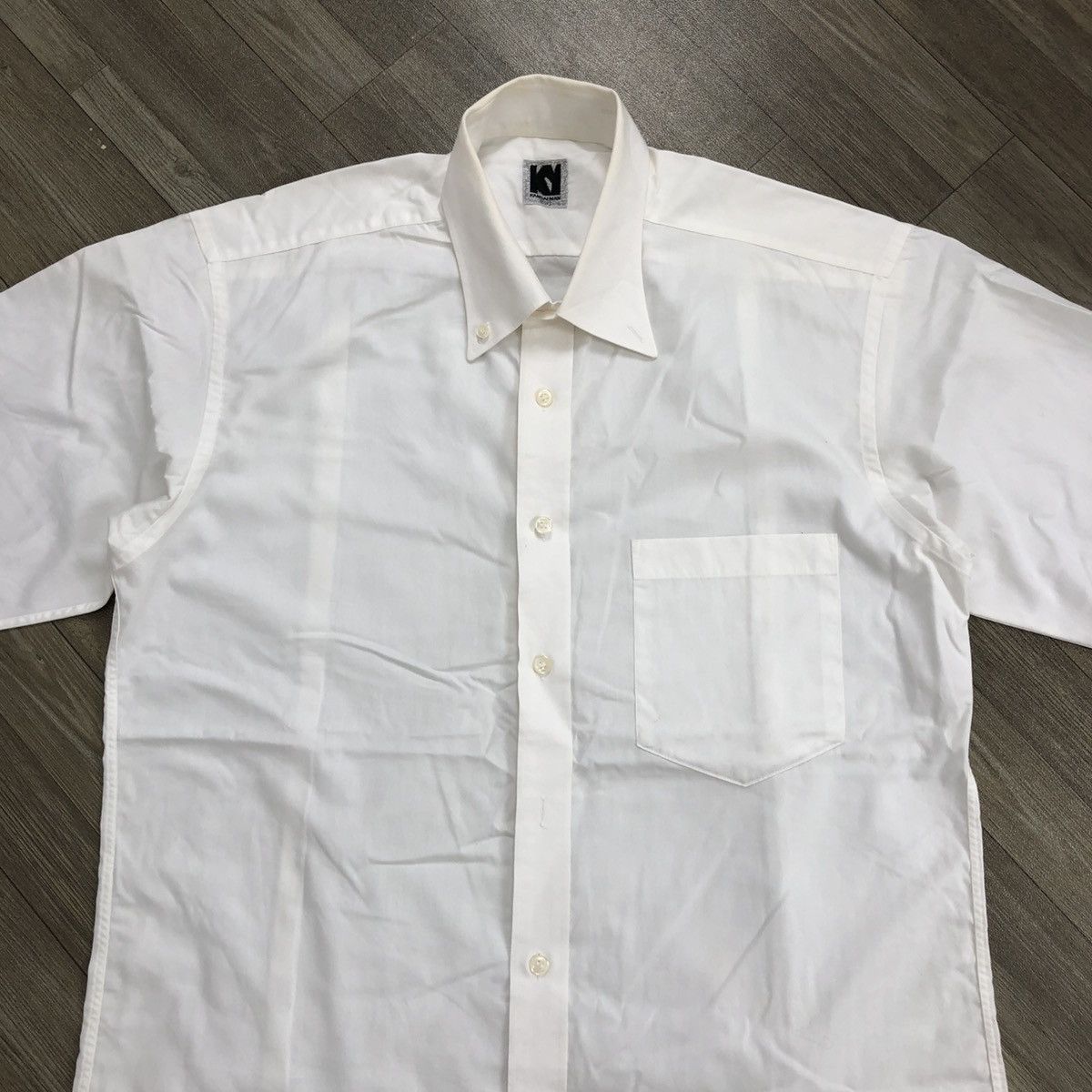 Japanese Brand × Kansai Yamamoto × Vintage Vintage Kansai Man by Kansai Yamamoto White Button Up Shirt Size US L / EU 52-54 / 3 - 2 Thumbnail